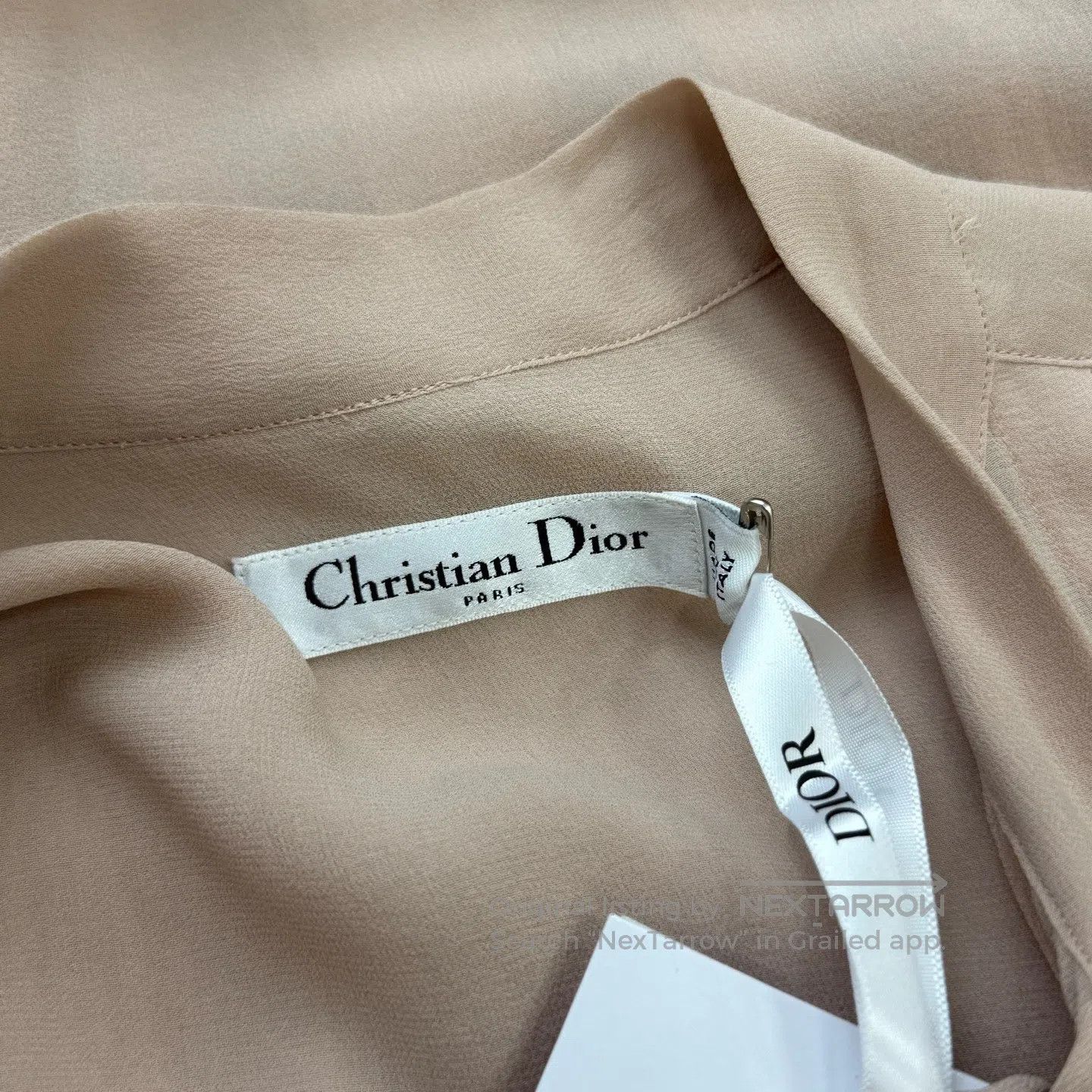 Dior Dior Nude Silk Ribbon Long Shirt| Size XS / US 0-2 / IT 36-38 - 4 Thumbnail