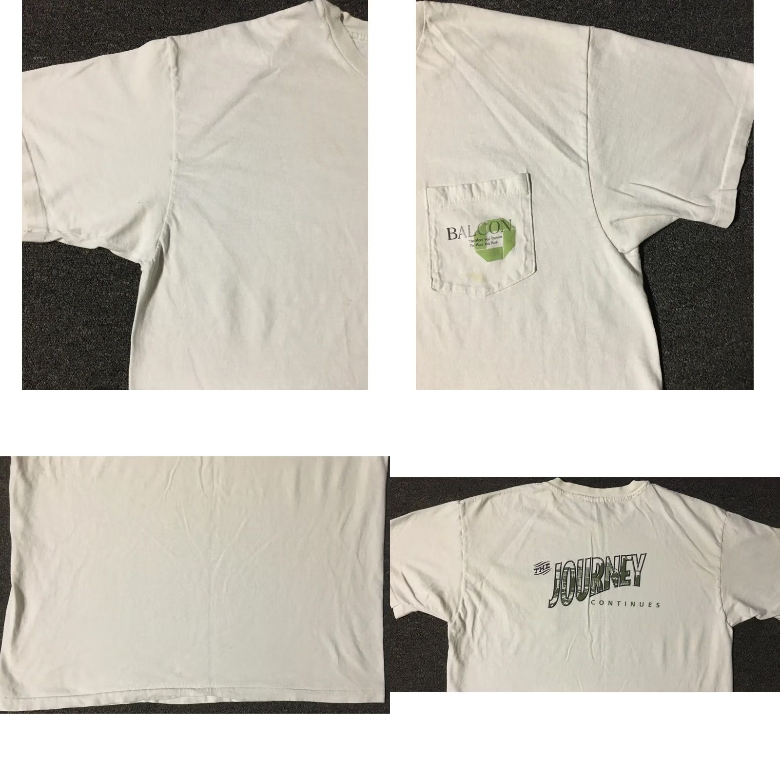 Vintage VINTAGE Chase Bank Journey Continues Faded Distress Shirt L White 90s 80s Grunge USA T-Shirt Mens Size US L / EU 52-54 / 3 - 8 Thumbnail