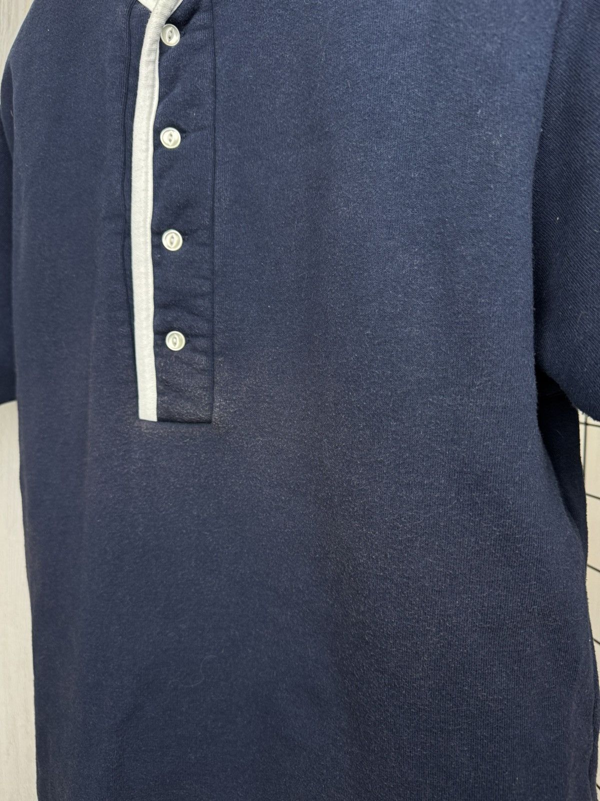 Beams Japan Beams made in Japan blue terry Henley faded tee shirt Size US M / EU 48-50 / 2 - 6 Thumbnail
