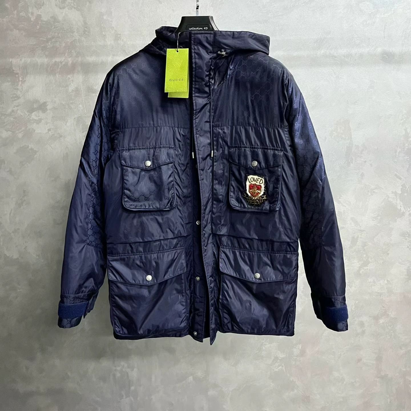 Gucci Gucci Latest Navy All-Over Print Hooded Jacket Size US S / EU 44-46 / 1 - 1 Thumbnail
