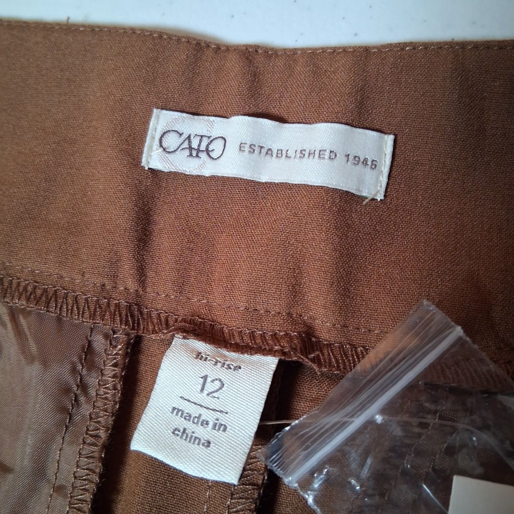 Vintage Cato Dress Pants Women Size 12 Brown Wide Leg Button Stretch Classic NEW Size 34" / US 12 / IT 48 - 7 Thumbnail