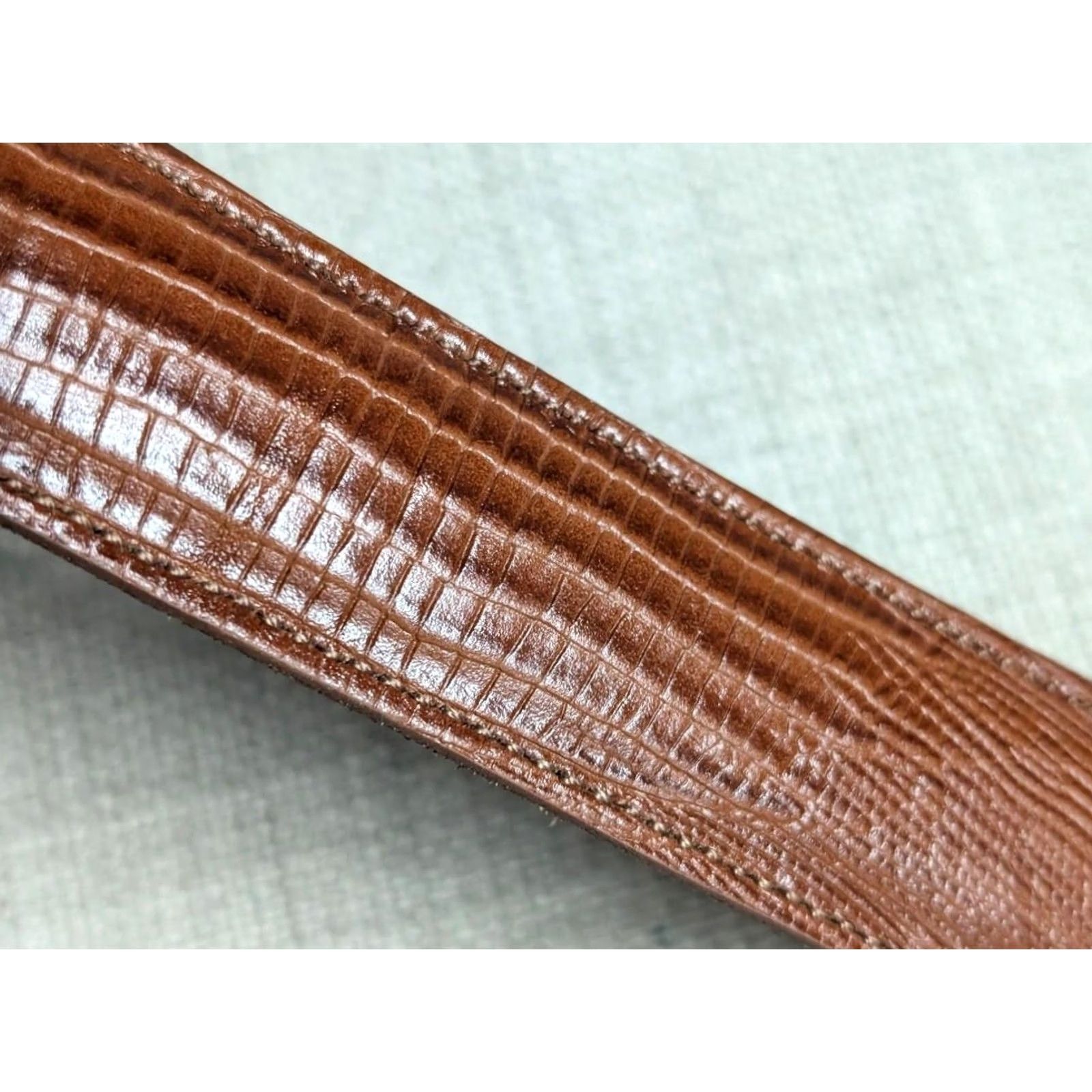 Vintage VINTAGE Nocona belt Western 28 Leather Lizard Skin Brown Belt Men XS? Size 28 - 3 Thumbnail