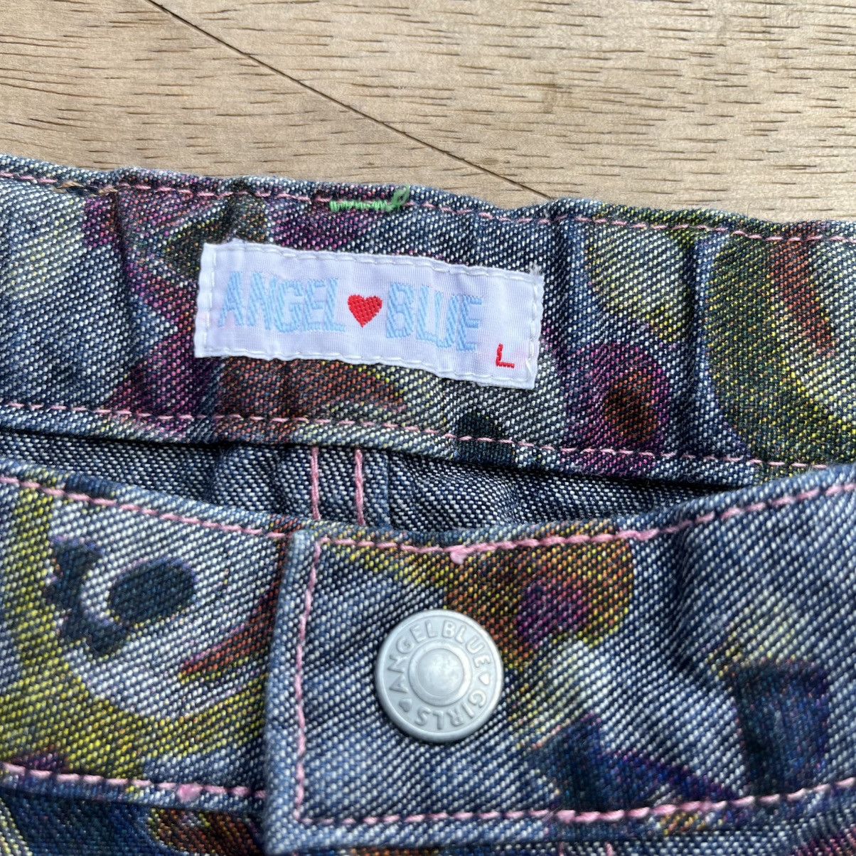 Angel Blue × Beauty Beast × If Six Was Nine ANGEL BLUE PRINT BLUE & PINK ANGELS RARE DENIM BOOTCUT Size 25" / US 0 / IT 36 - 4 Thumbnail
