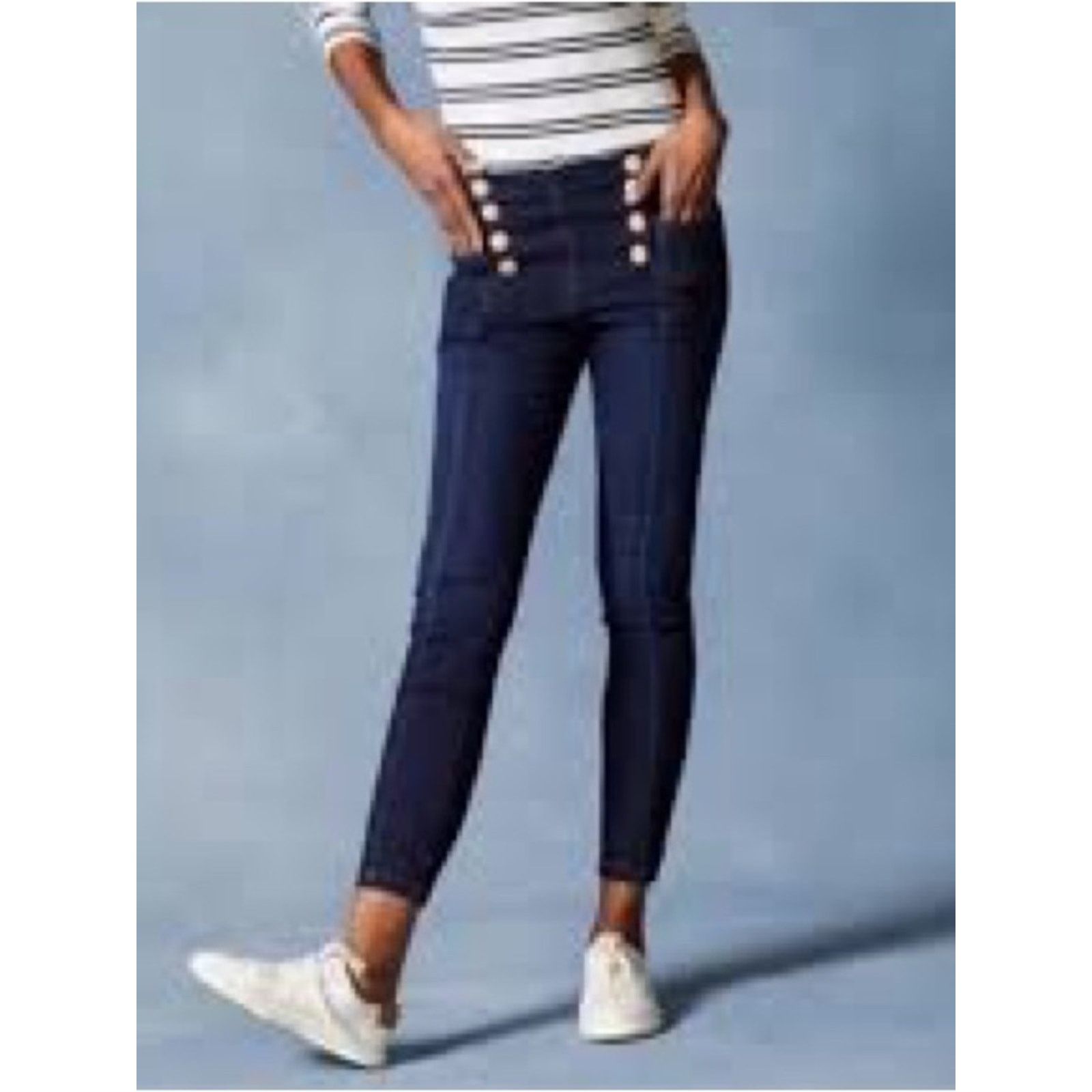 J.McLaughlin J McLaughlin Hastings Stretch Jeans sailor Nautical 2 EUC Size 26" / US 2 / IT 38 - 1 Thumbnail