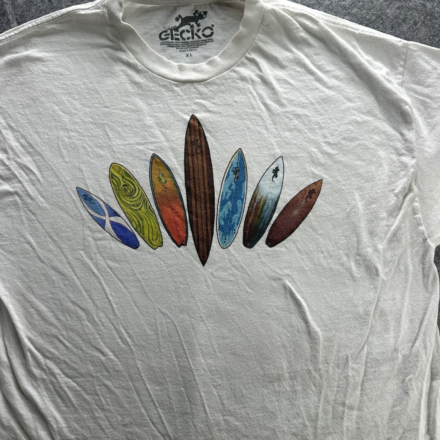 Vintage Gecko Shirt Mens XL White Surfboard Graphic Beach Tee Short Sleeve Surf Skate Shirts? Size US XL / EU 56 / 4 - 2 Thumbnail
