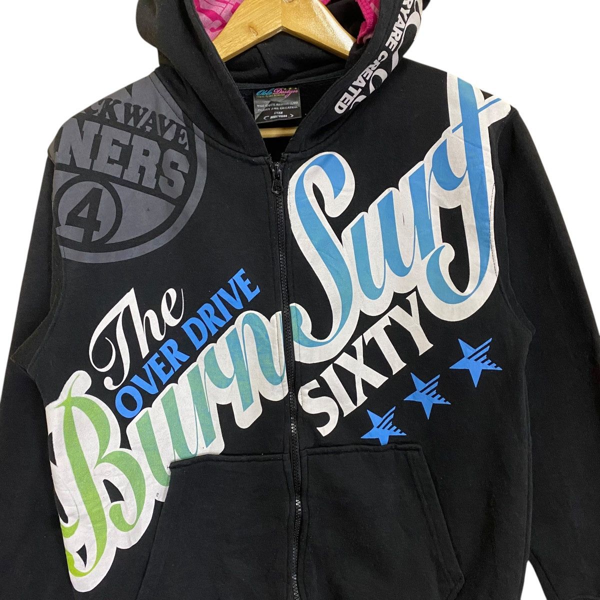 Japanese Brand The Overdrive Burn Surf Sixty by Oblo Design Zipper Hoodie Size US M / EU 48-50 / 2 - 5 Thumbnail