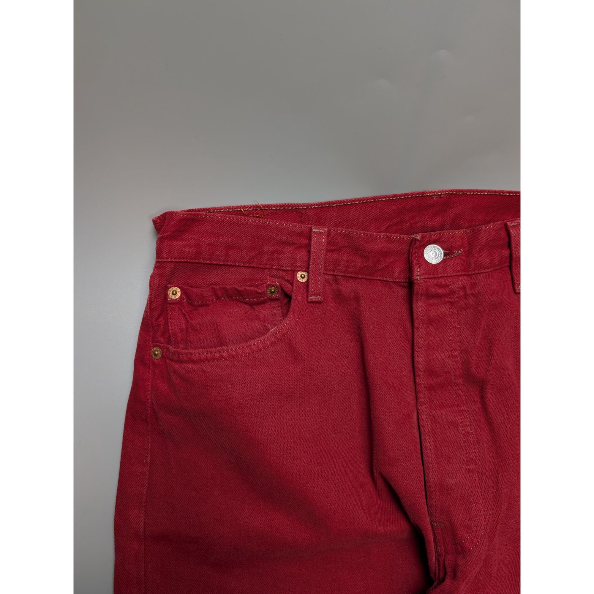 Levi's Vintage Clothing Levi's 501 Made In USA RARE Red Denim Jeans Pants (Y1077) Size US 36 / EU 52 - 3 Thumbnail