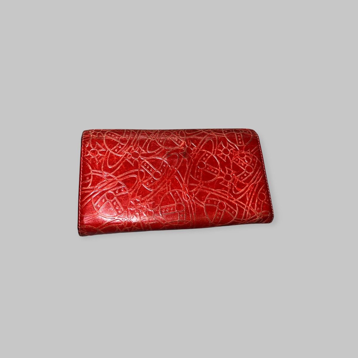 Vivienne Westwood London Embossed Monogram Orb Red Long Zip Wallet Size ONE SIZE - 4 Thumbnail