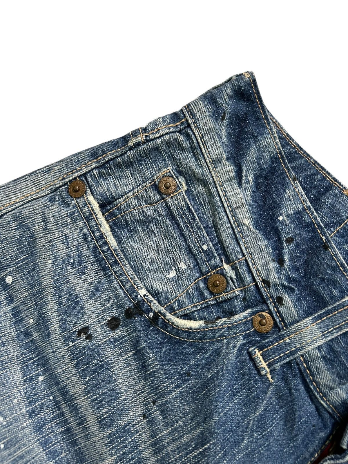 Japanese Brand × Kapital × Vintage Edwin Distressed Blue Trip 503 Grunge Punk Rock Style Denim Size US 32 / EU 48 - 6 Thumbnail