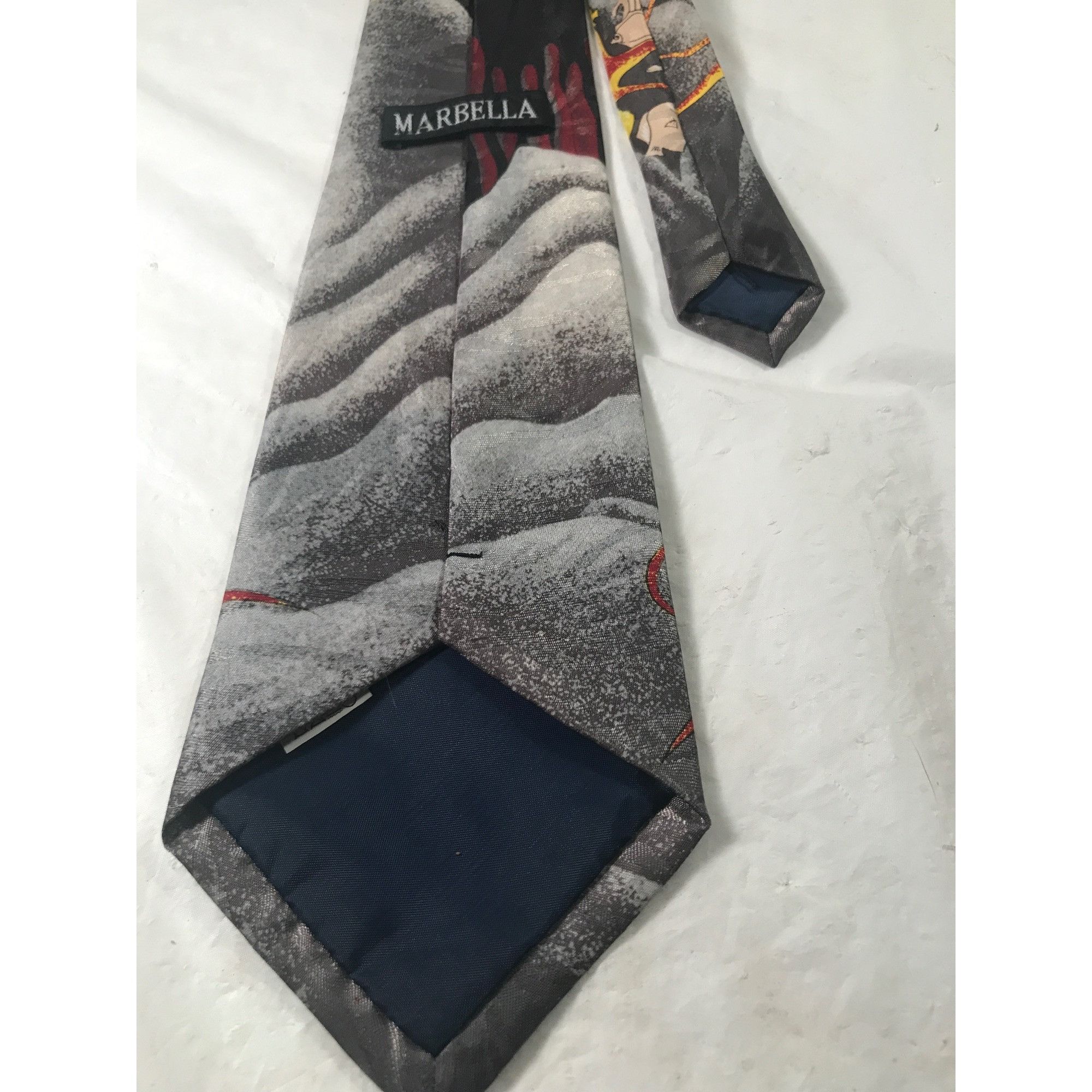 Vintage Vintage Marbella Men’s Black Silk Scuba Diver Neck Tie Size ONE SIZE - 3 Thumbnail