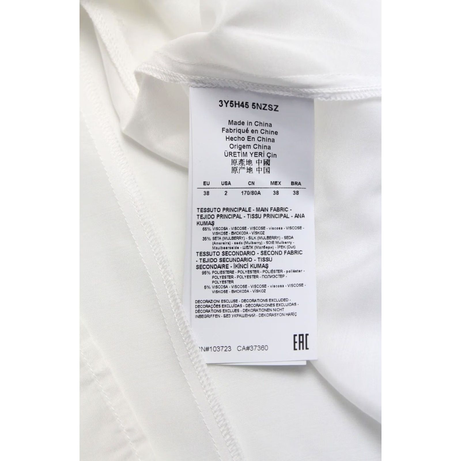 Vintage ARMANI JEANS Blouse Women's EU 38 Short Sleeve Mulberry Silk Blend White Size XS / US 0-2 / IT 36-38 - 6 Thumbnail