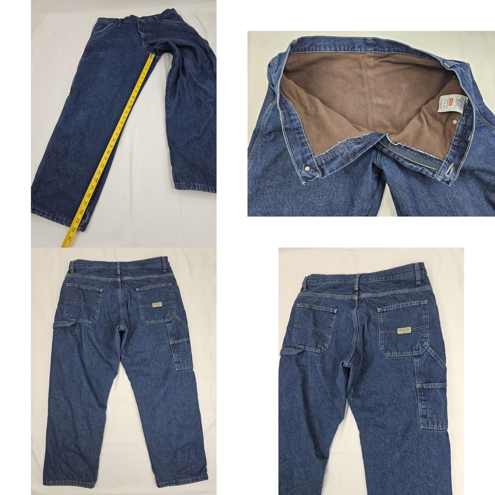 Wrangler Wrangler Fleece Lined Carpenter Jeans Men 34x30 Blue Denim 94GRWSW Work Pants EUC Size US 34 / EU 50 - 8 Thumbnail