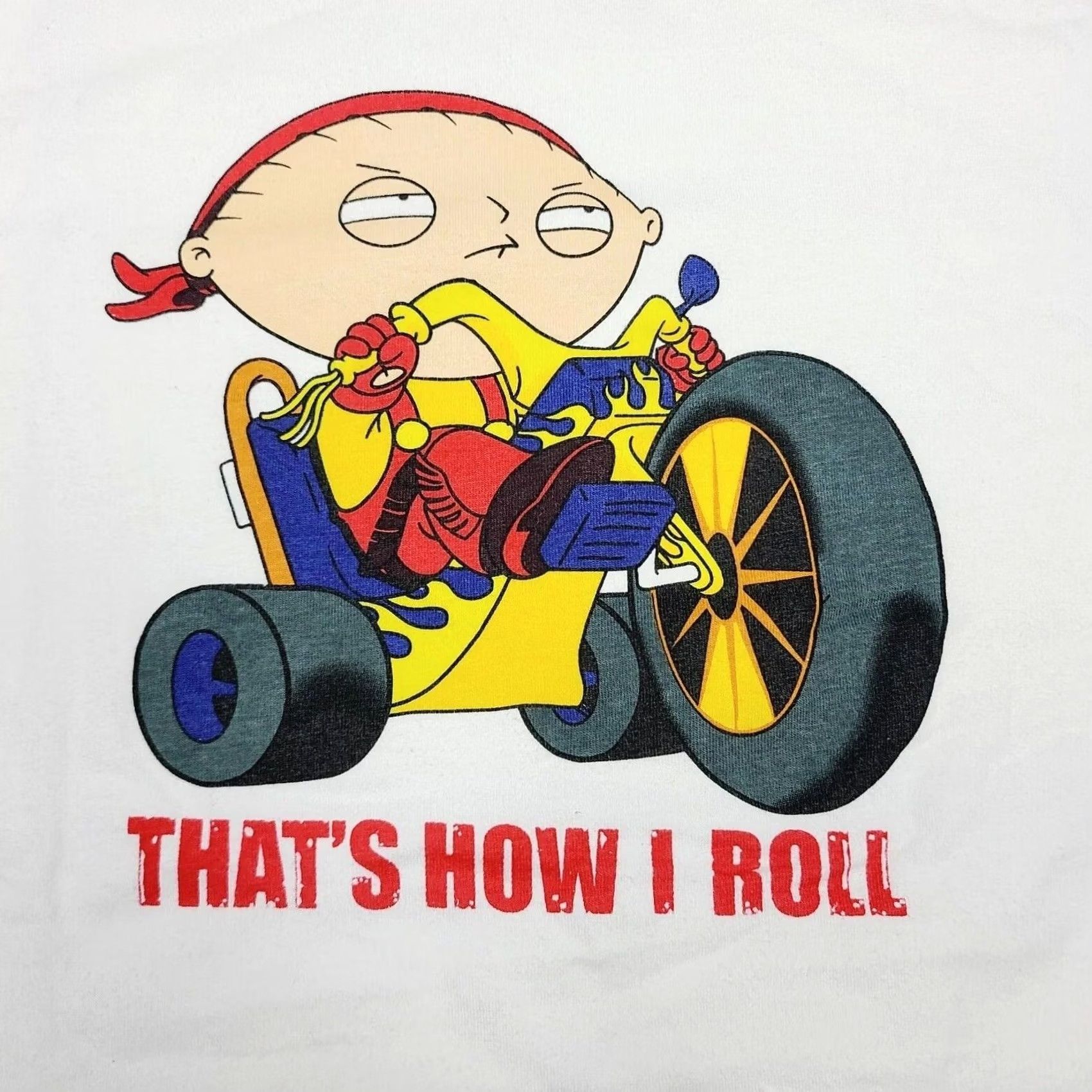 Griffin Family Guy T-Shirt Mens L White Stewie Griffin "That’s How I Roll" Size US L / EU 52-54 / 3 - 2 Thumbnail