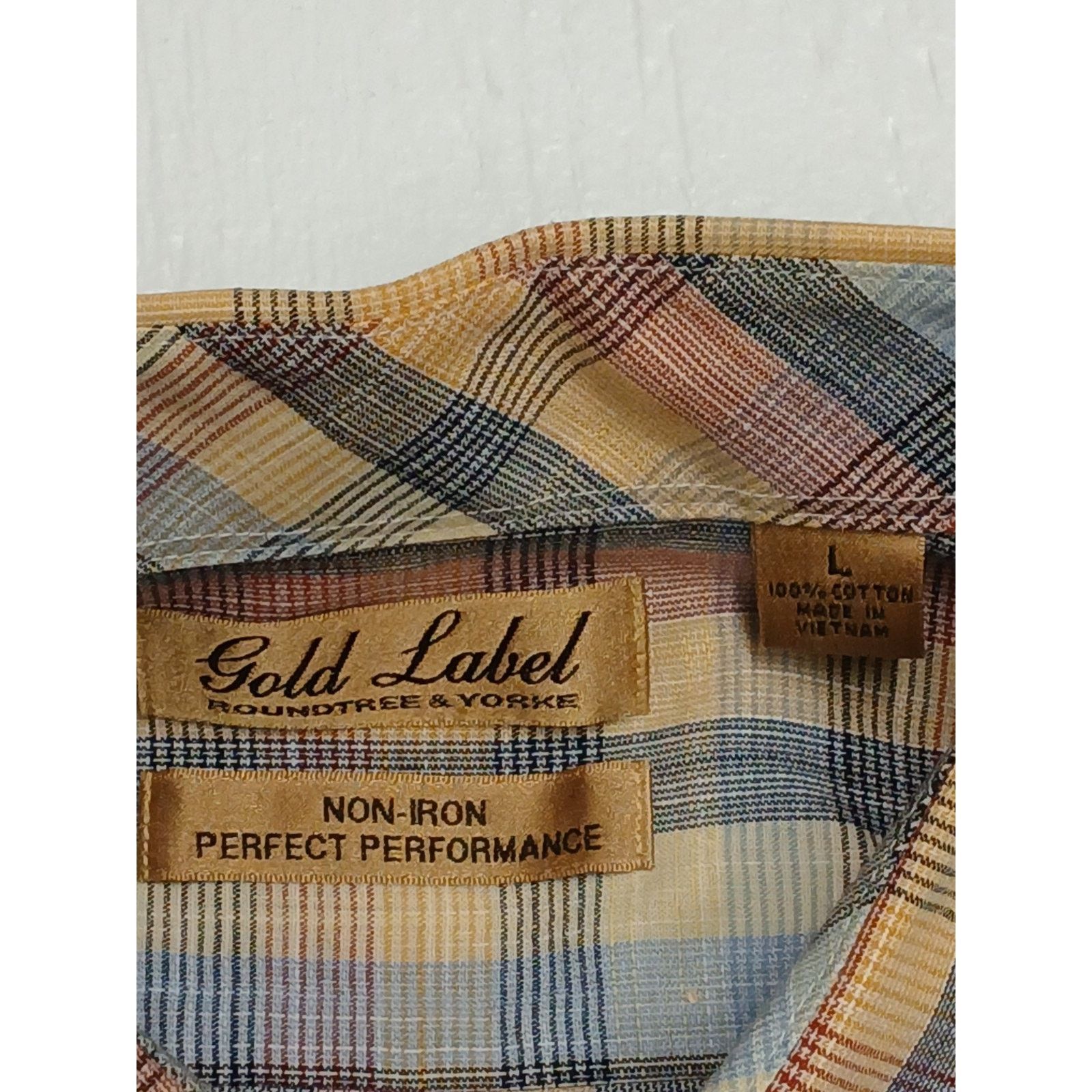 Roundtree & Yorke Roundtree & Yorke Gold Label (Large) Multicolor Plaid Shirt Size US L / EU 52-54 / 3 - 6 Thumbnail