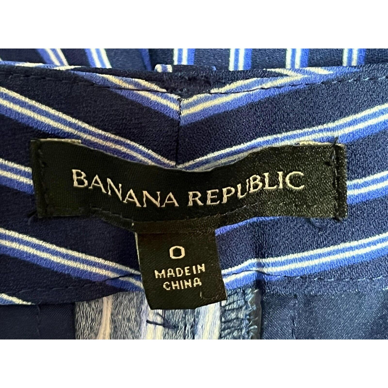 Banana Republic Banana Republic Pants Womens 0 Ryan Striped Tapered Blue Size 25" / US 0 / IT 36 - 6 Thumbnail