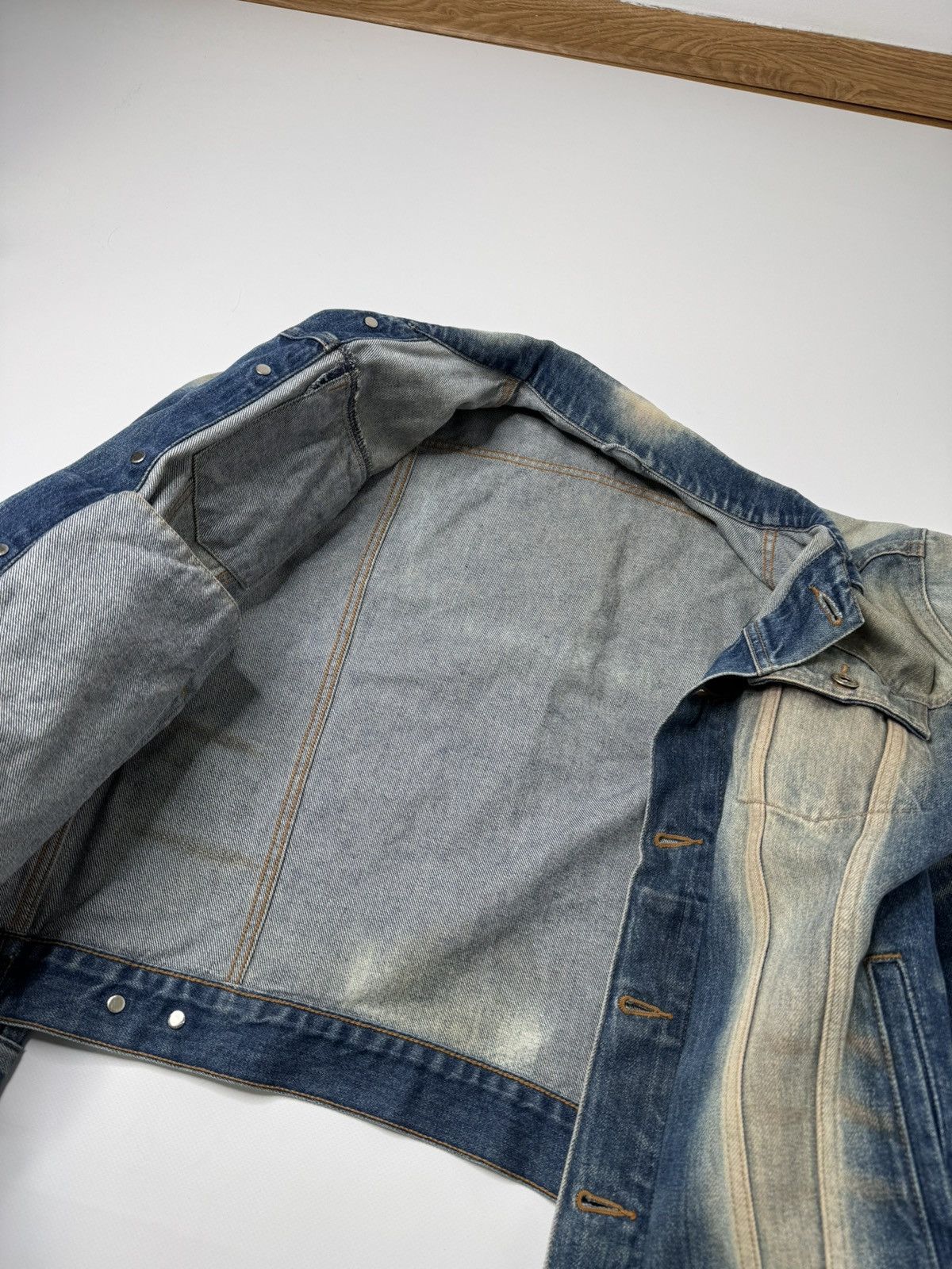 Vintage Vintage archive avant garde washed denim jacket katana lgb Size US L / EU 52-54 / 3 - 6 Thumbnail