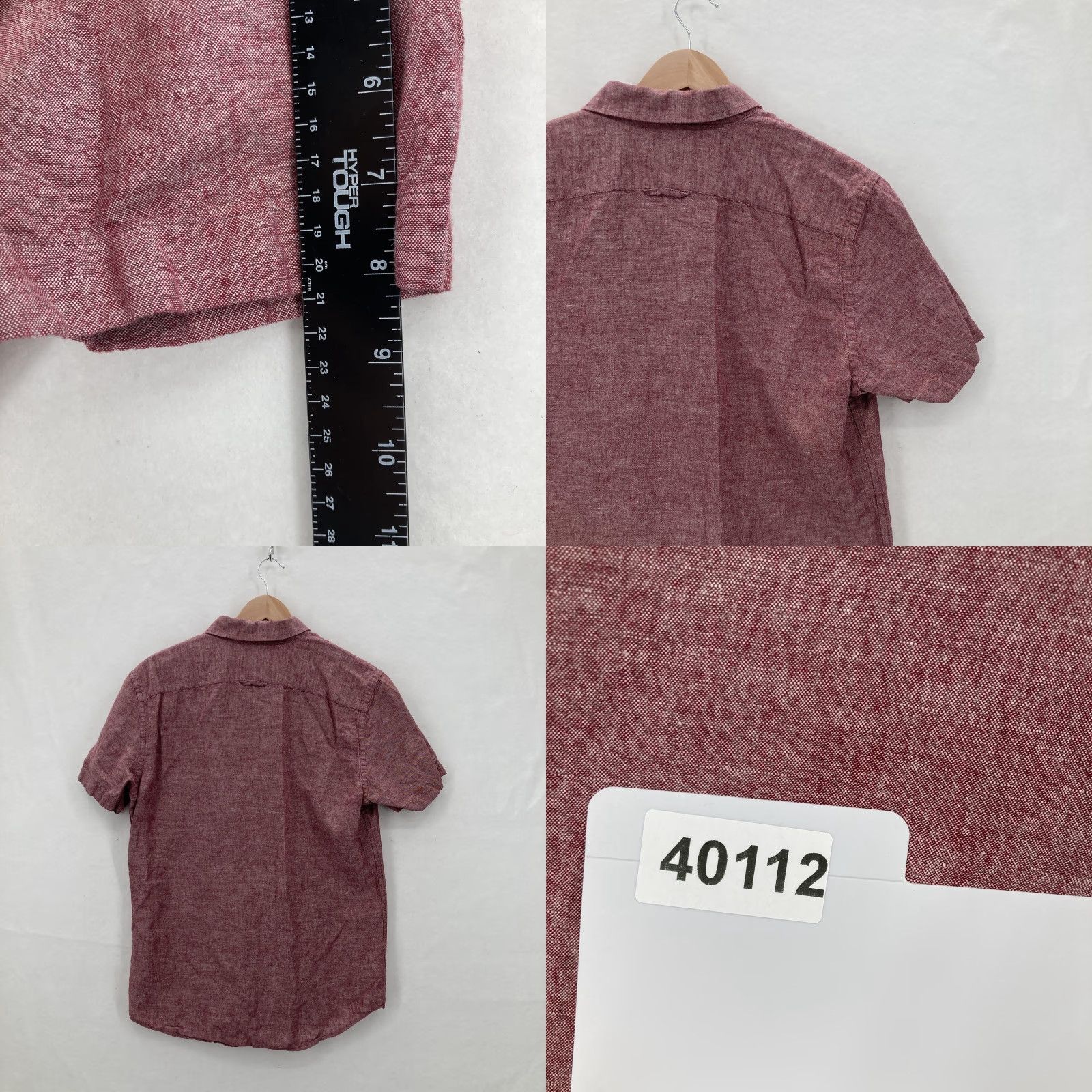 Banana Republic Banana Republic Shirt Mens Medium Red Linen Slim Short Sleeve Button-Up Preppy Size US M / EU 48-50 / 2 - 8 Thumbnail