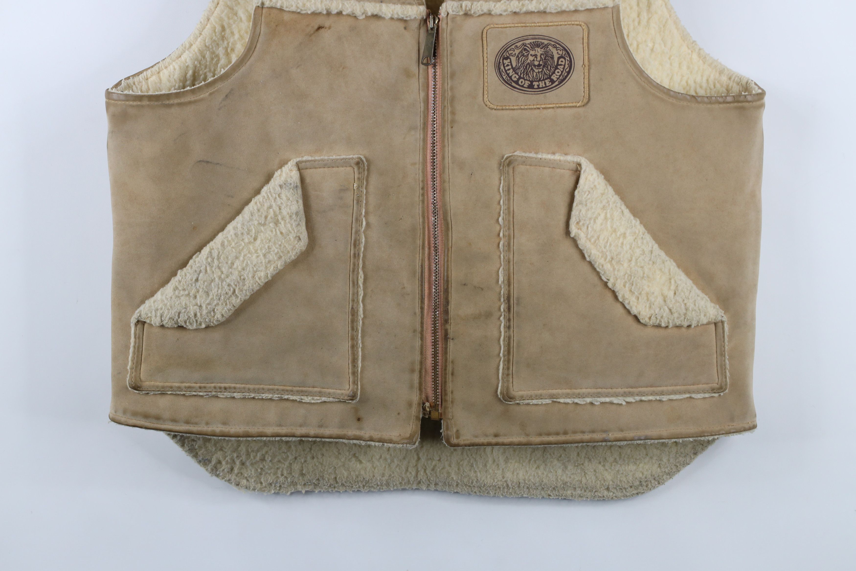 Vintage Vintage 70s Shearling Lined King of the Road Vest Jacket USA Size US L / EU 52-54 / 3 - 3 Thumbnail