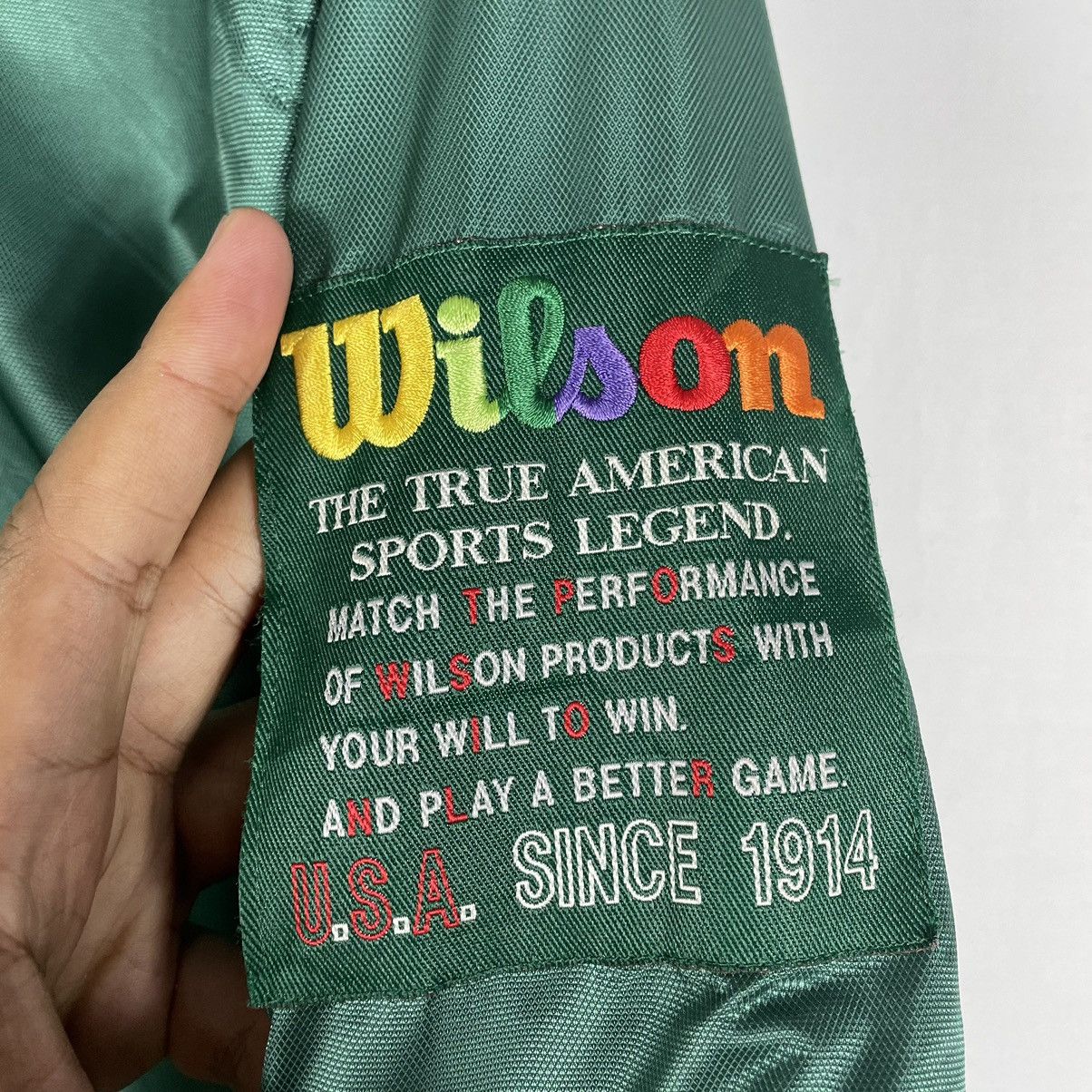 Vintage × Wilson 🔥Rare🔥Wilson Big Spellout Snap Buttons Coach Light Jacket Size US L / EU 52-54 / 3 - 12 Thumbnail