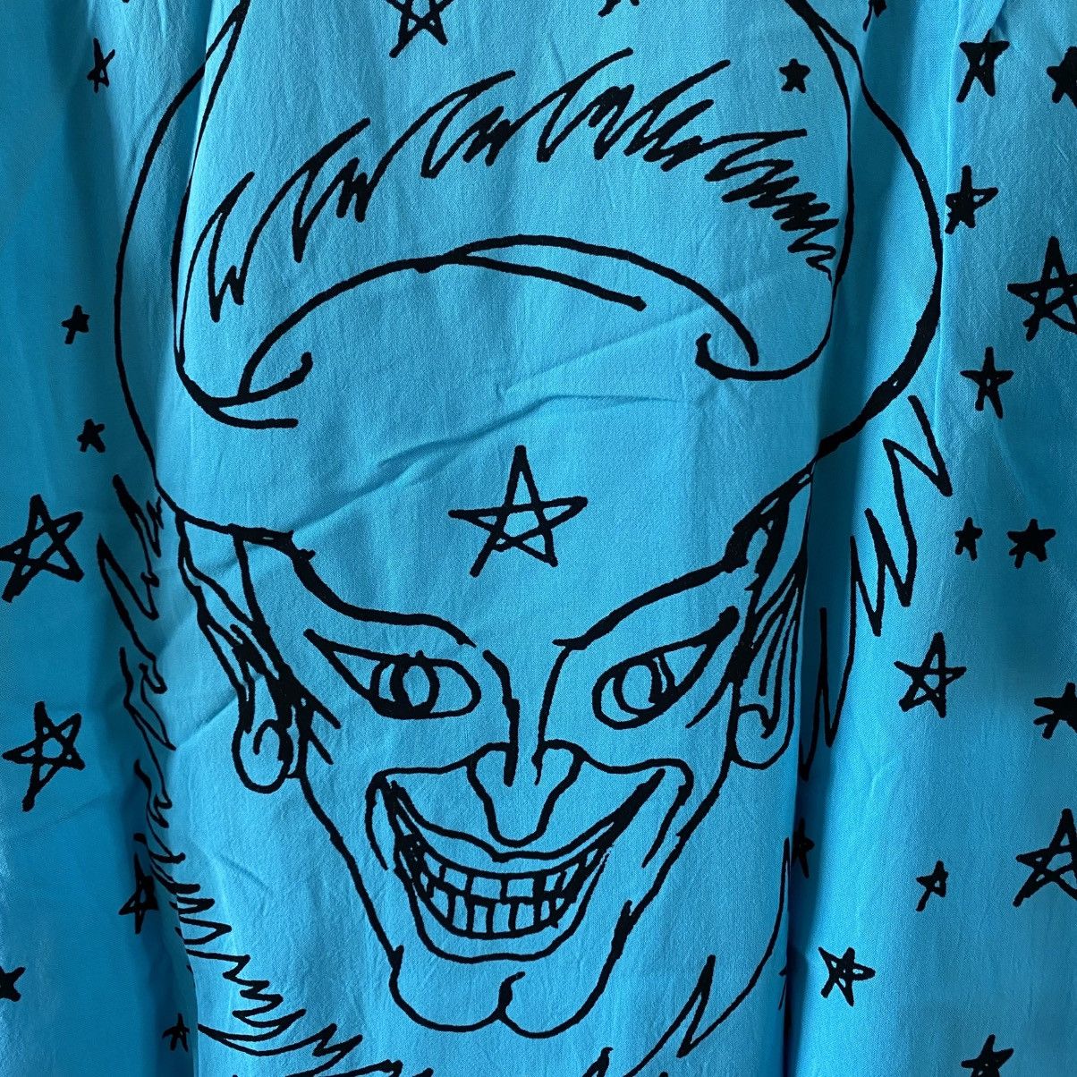 Supreme Supreme Daniel Johnston Devil Rayon Shirt Bright Blue 2018 Size US M / EU 48-50 / 2 - 5 Thumbnail
