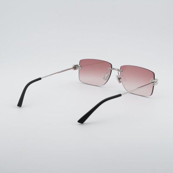 Bottega Veneta Bottega Veneta BV1126S 007 Sunglasses Silver Rectangle Frame Size ONE SIZE - 6 Thumbnail