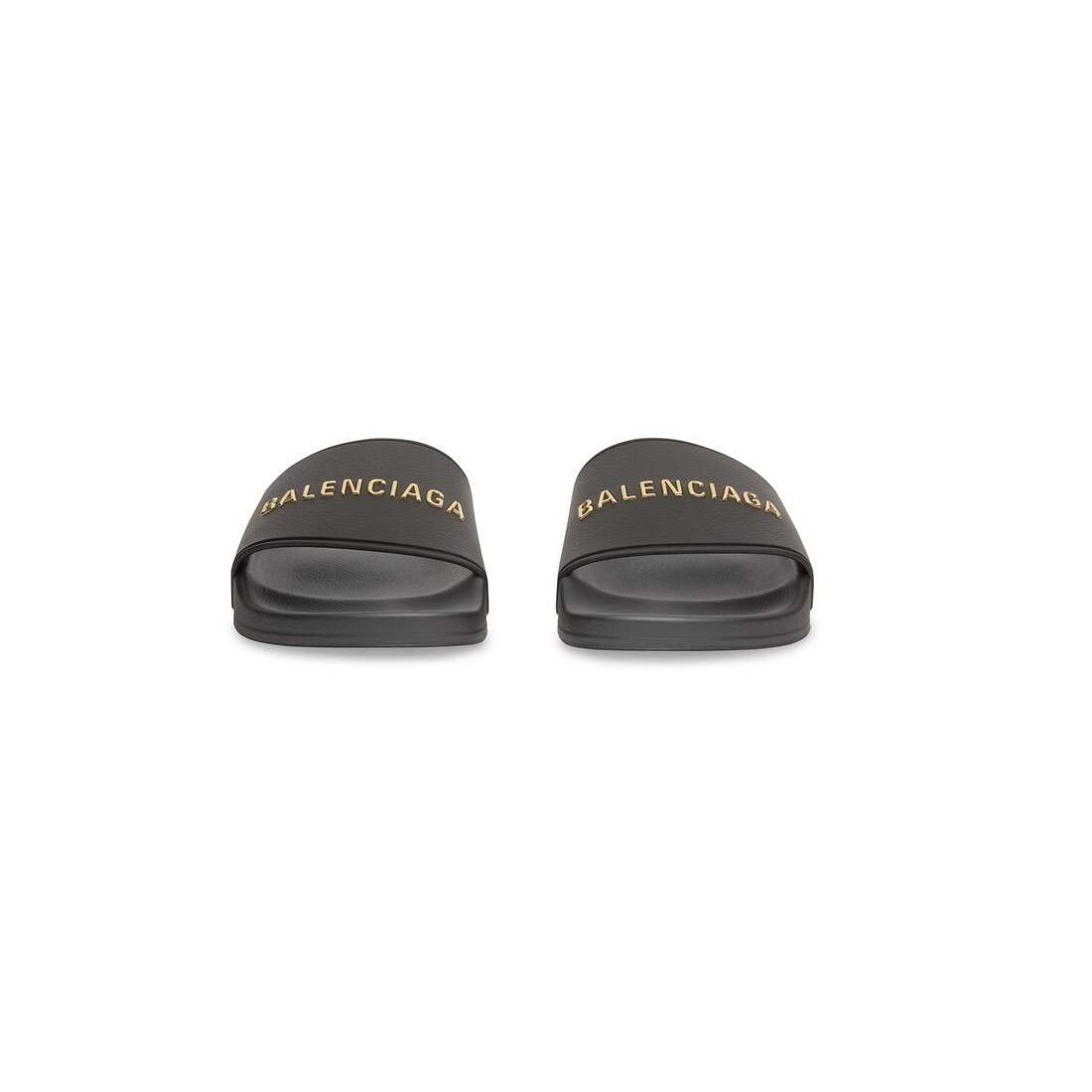 Balenciaga o1srvl11e1025 Pool Slide Sandals in Black Size US 5 / IT 35 - 3 Thumbnail