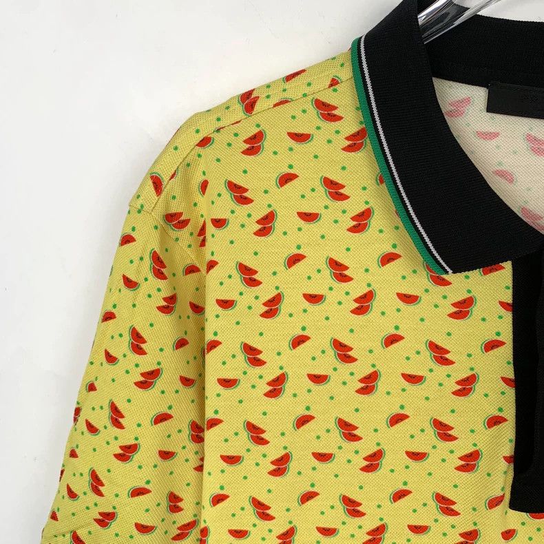 Prada Prada Yellow watermelon full-print short-sleeved polo shirt Size US M / EU 48-50 / 2 - 3 Thumbnail
