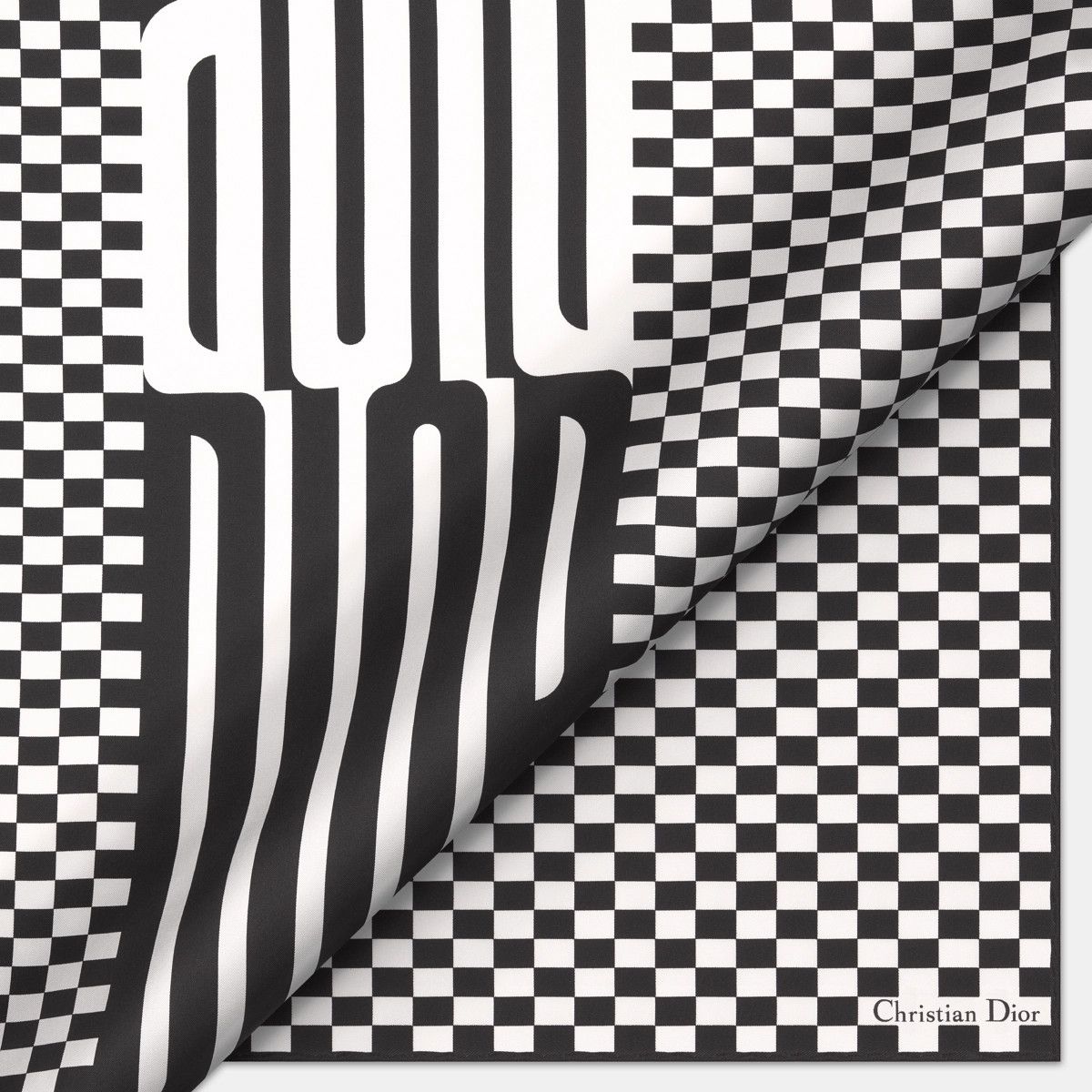 Dior o1bcso1str0226 Size:OS/70 Square Scarf in Black/White Size ONE SIZE - 2 Thumbnail