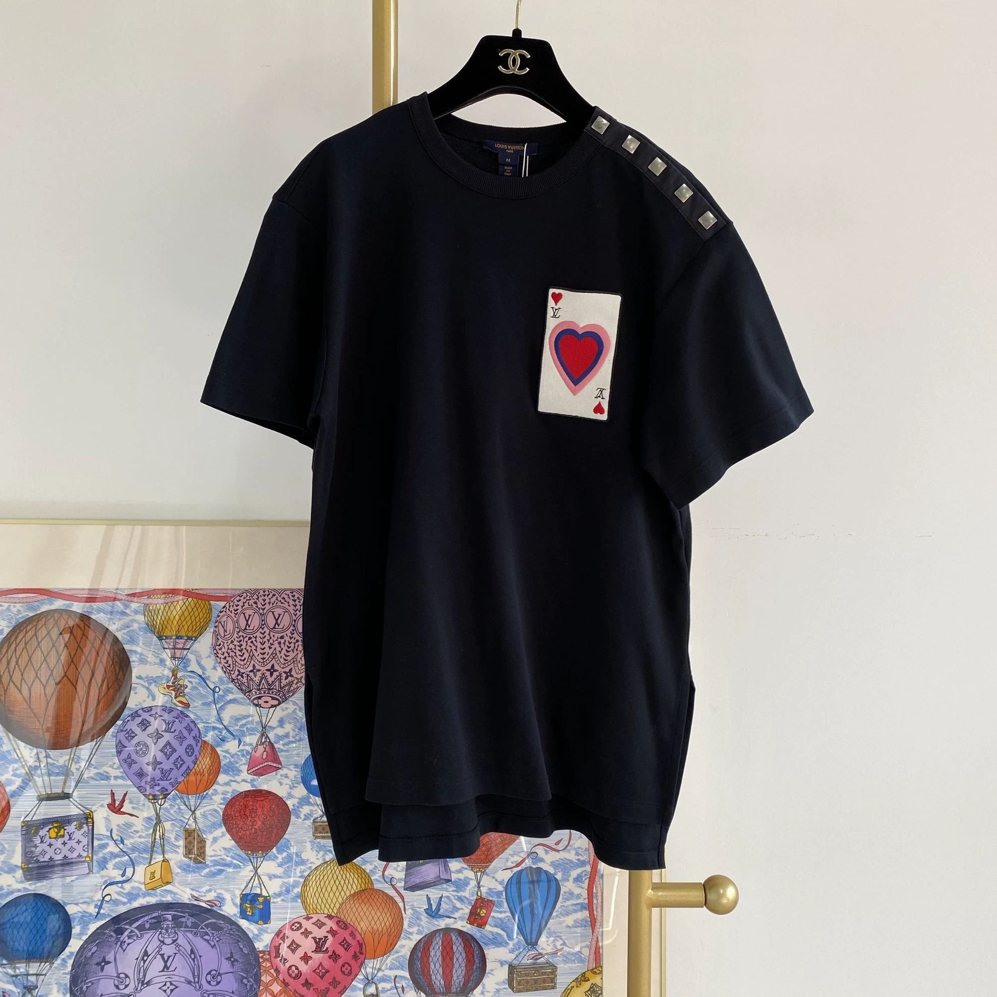 Louis Vuitton Poker Print Black Tee M