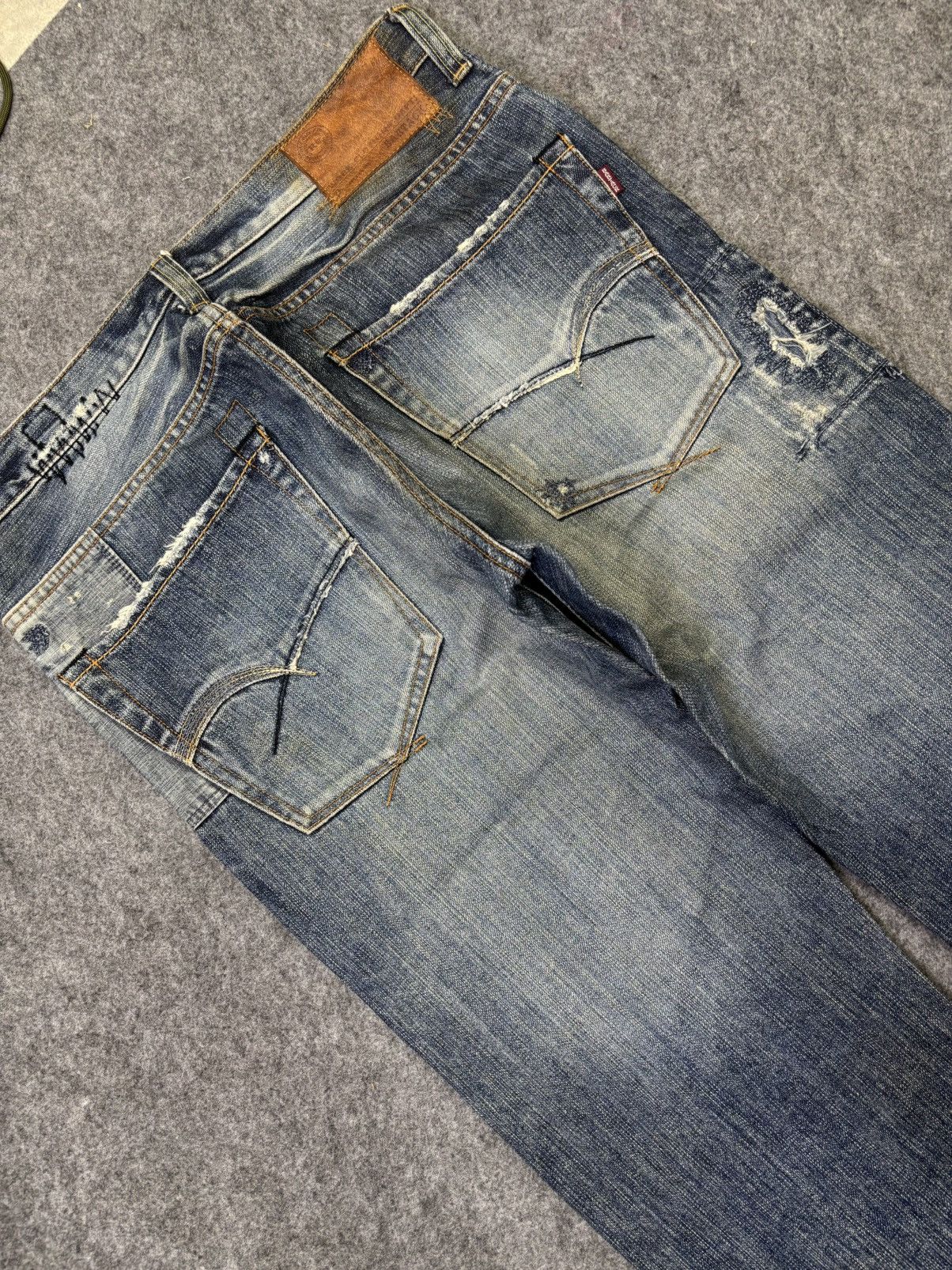 Japanese Brand 💥Insane Boro💥Archival Bartack Patchwork Denim F786 Size US 33 - 13 Thumbnail