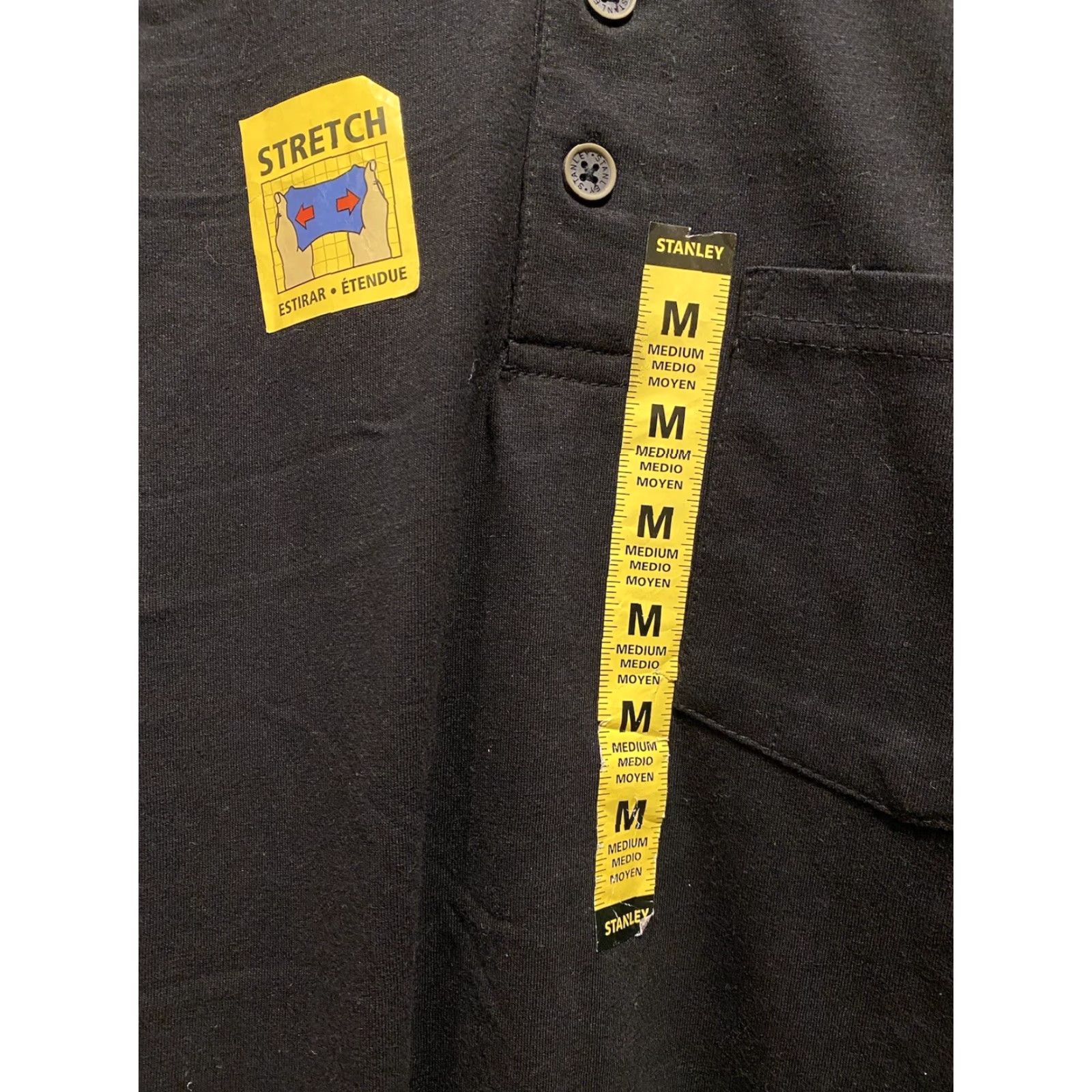 Vintage Stanley Mens New Medium Black Stretch Shirt M 5 Work NWT Henley Size US M / EU 48-50 / 2 - 5 Thumbnail