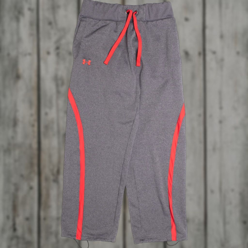 Under Armour VINTAGE Under Armour Track Pants Gray Large Retro Style with Red Trim Pants Adult Large Gray Size US 33 - 1 Thumbnail