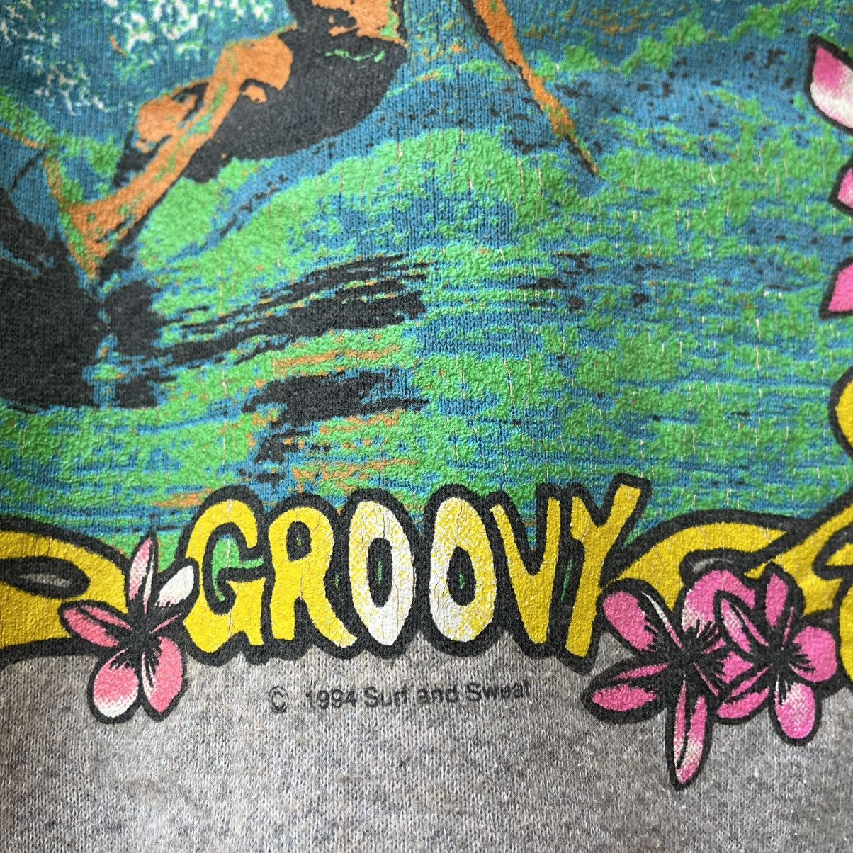 Vintage 🔥Vintage 1994 Surf And Sweat Big Wave Groovy Pullover Hoodie Size US M / EU 48-50 / 2 - 4 Thumbnail