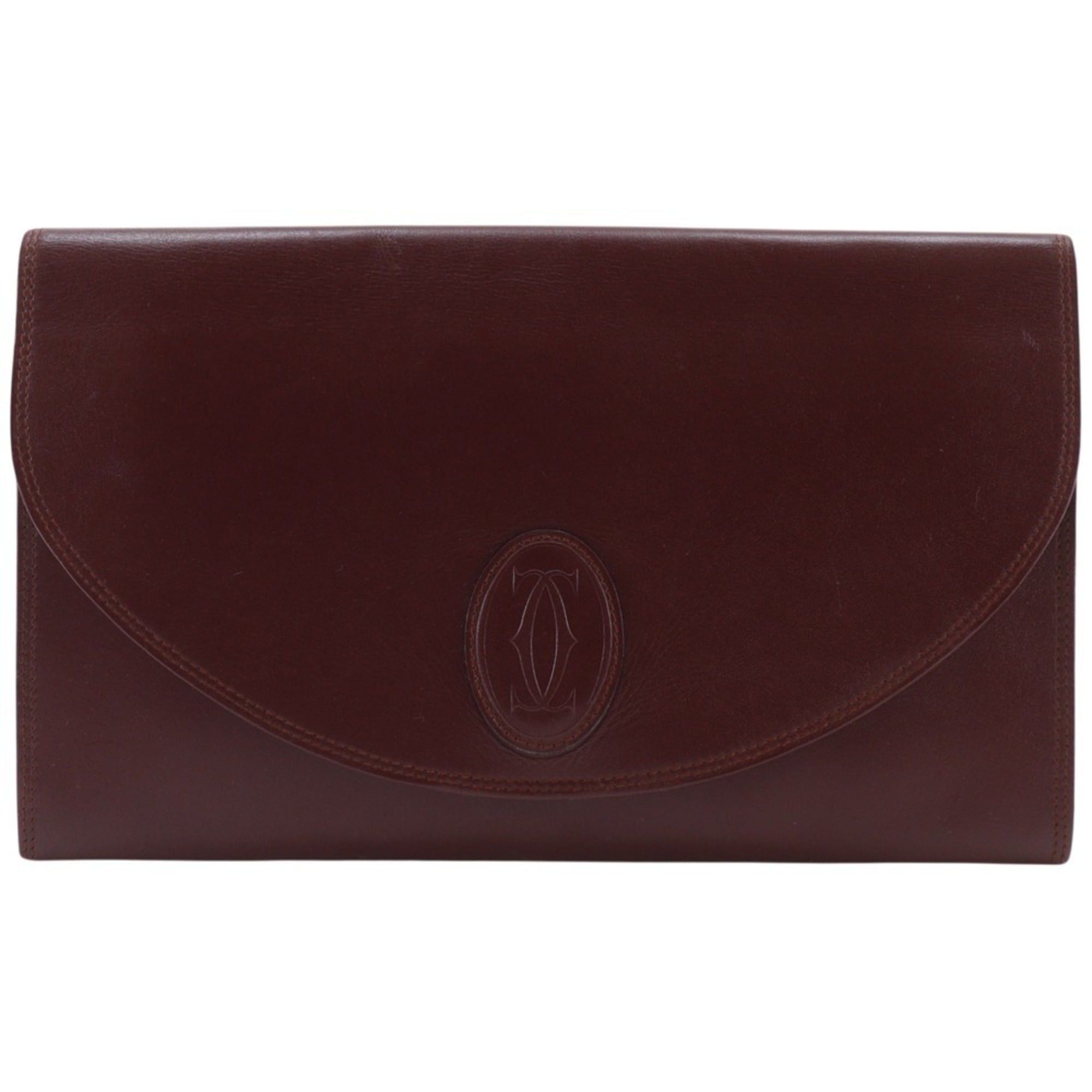 Cartier Cartier Must Line Clutch Bag, Calfskin, Bordeaux, Magnetic Closure, Women's Size ONE SIZE - 1 Thumbnail