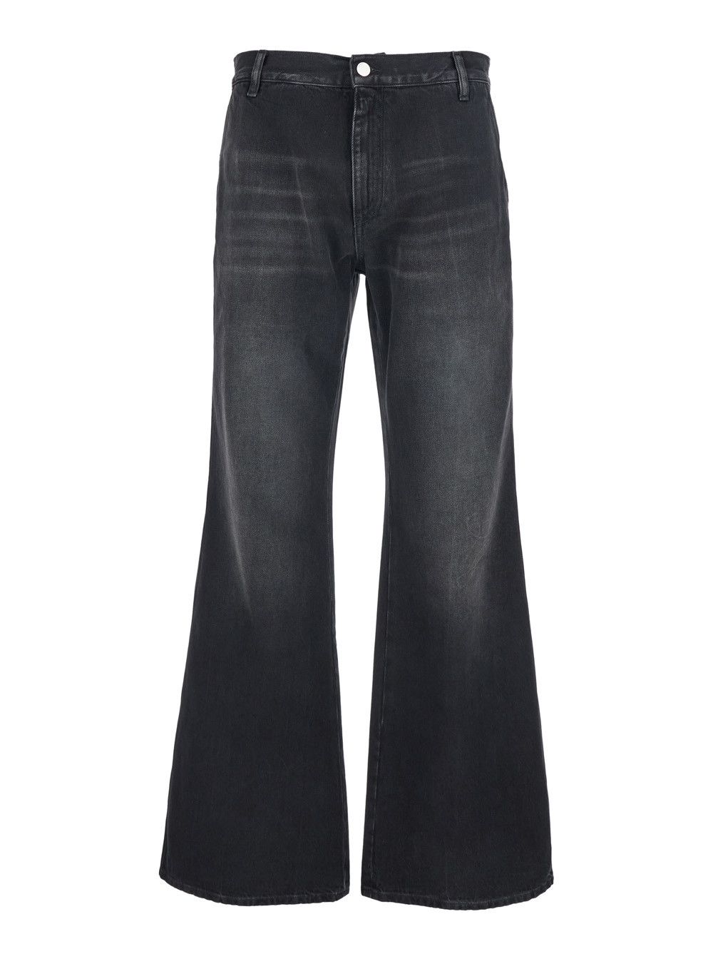 Amiri Black Jeans with Wide Leg and Logo Patch on the Back in Denim for Men Size US 30 / EU 46 - 1 Thumbnail