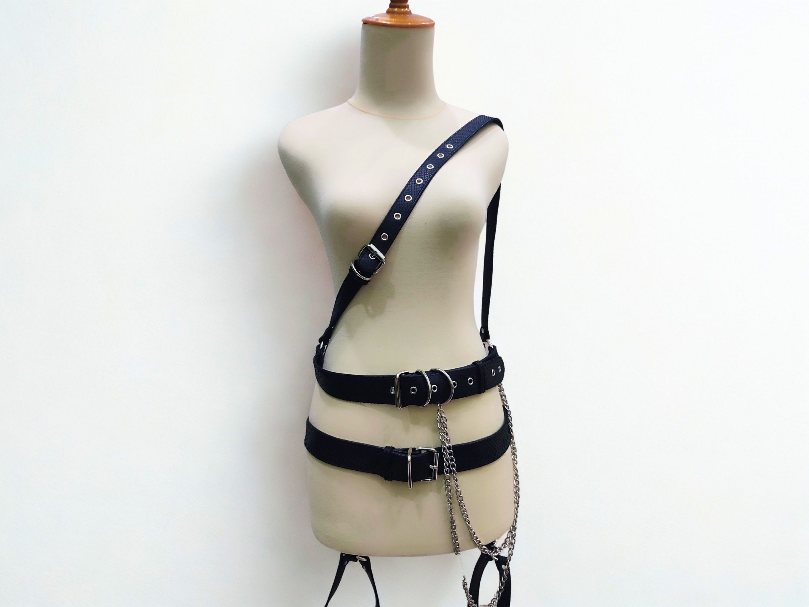 Handmade Harness Belt Carnival Punk Gothic Size ONE SIZE - 1 Thumbnail