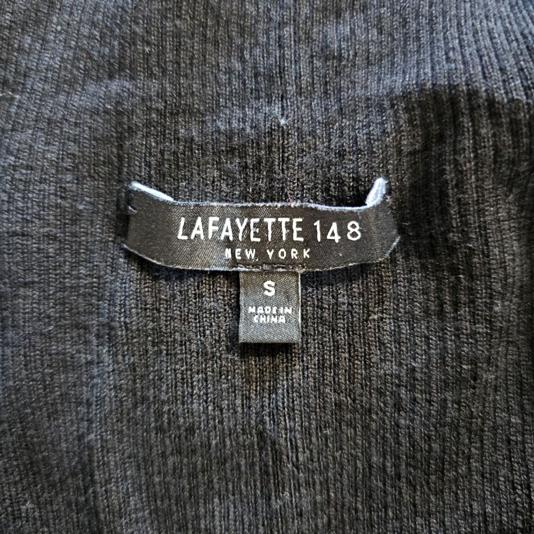Vintage Lafayette 148 Womens Small Black Wool 1/4 Zip Ribbed Long Sleeve Minimal Business Casual Sweater Size S / US 4 / IT 40 - 3 Thumbnail