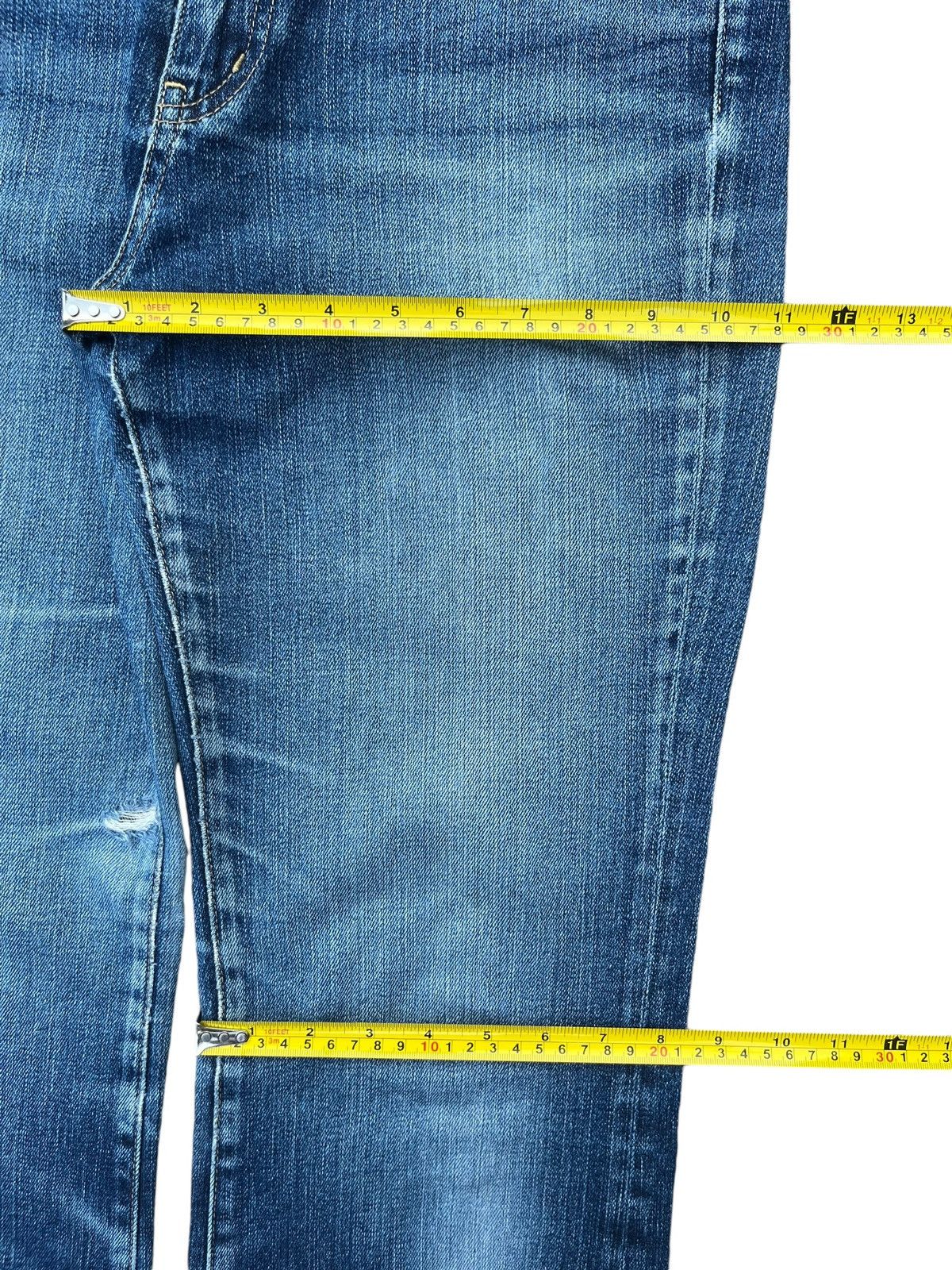 Japanese Brand × Jun Takahashi × Uniqlo Vintage Y2K Japanese Brand Blue Faded Washed Flare Jeans Size US 30 / EU 46 - 13 Thumbnail