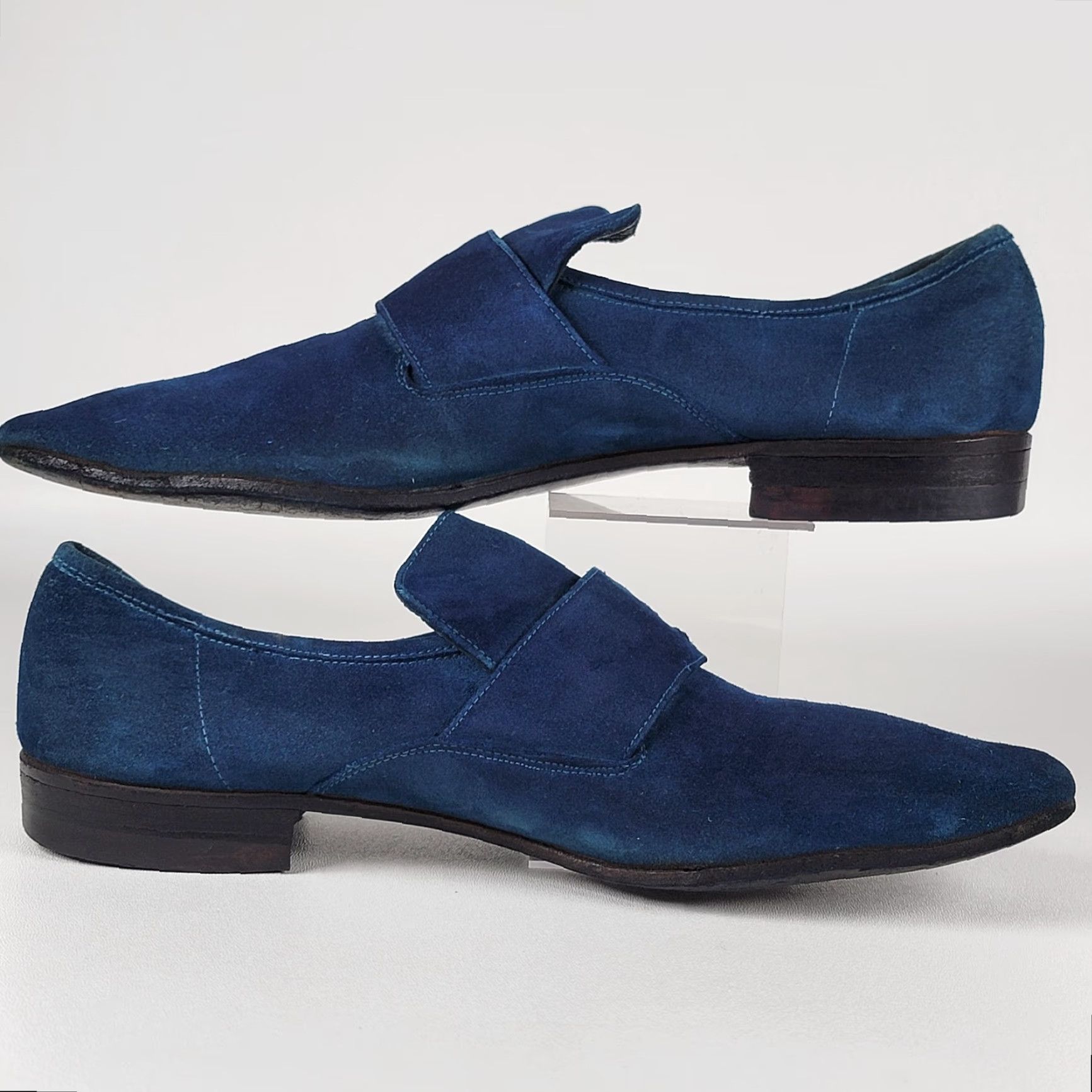 Vintage VINTAGE Blue Suede Loafers Men Size 11.5 Dress Slip On Pointed Toe Leather Lining Leather Upper Classic Size US 12 / EU 45 - 3 Thumbnail