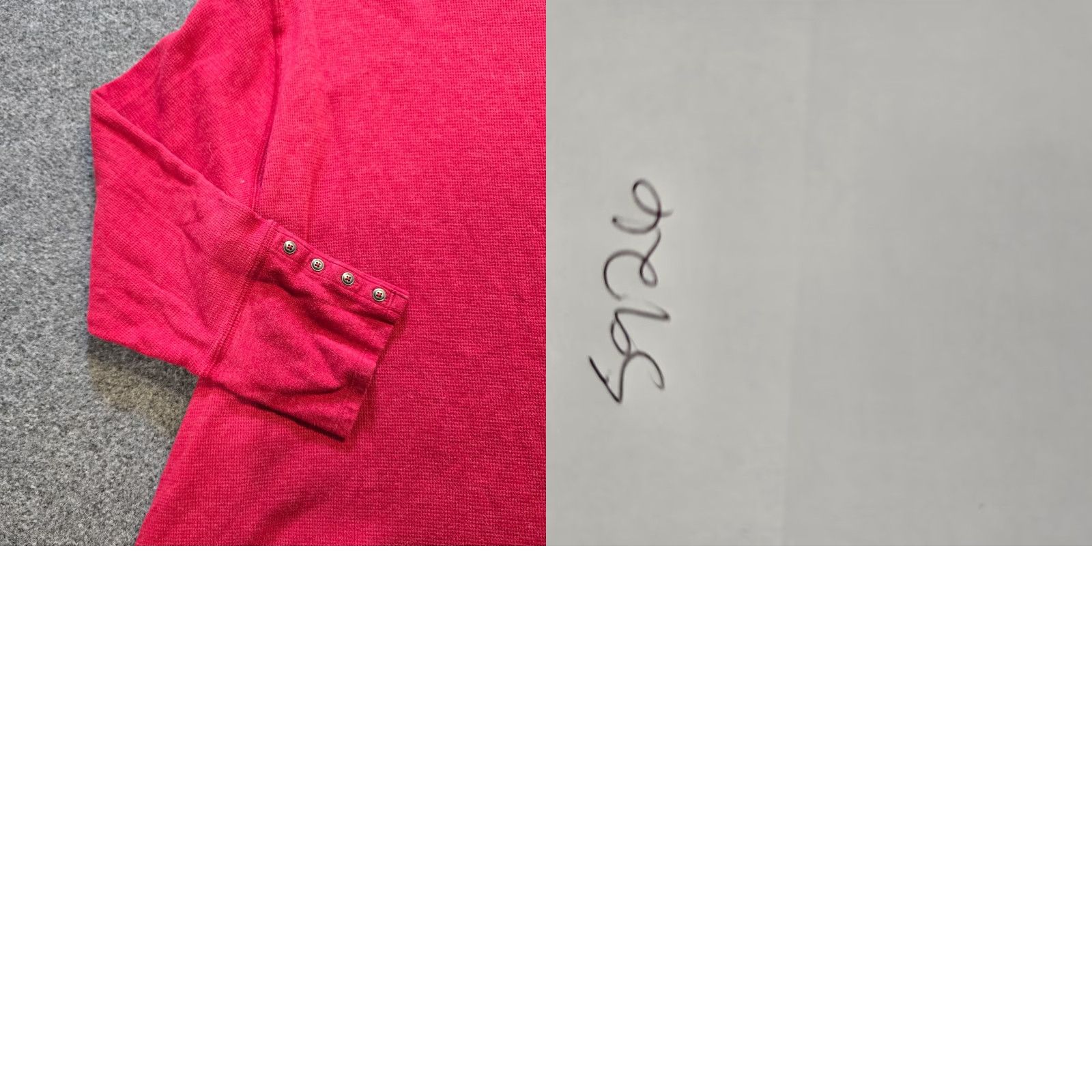 J. Jill J Jill Top Women L Red Thermal Textured Pockets Long Sleeve Capsule Knit Shirt Size L / US 10 / IT 46 - 8 Thumbnail
