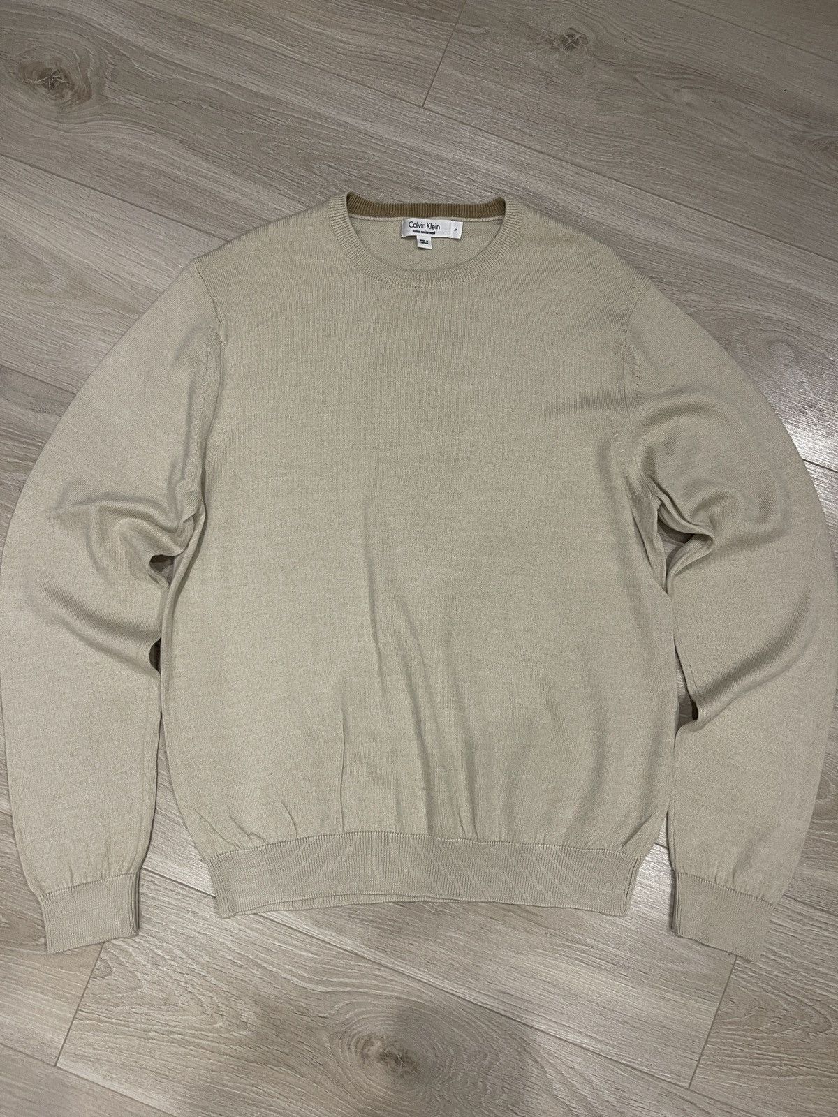 Calvin Klein Light beige wool sweater calvin klein jumper m Size US M / EU 48-50 / 2 - 1 Thumbnail