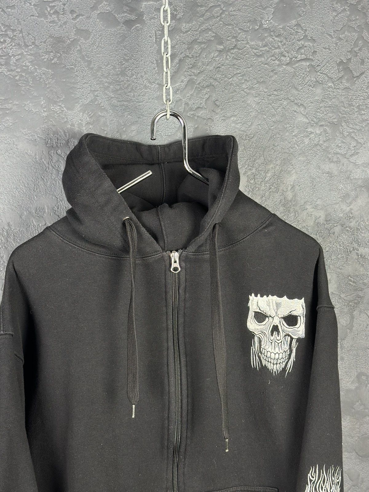 Vintage Vintage Road House Fire Skull Head Zip Hoodie Sweatshirt Size US L / EU 52-54 / 3 - 2 Thumbnail