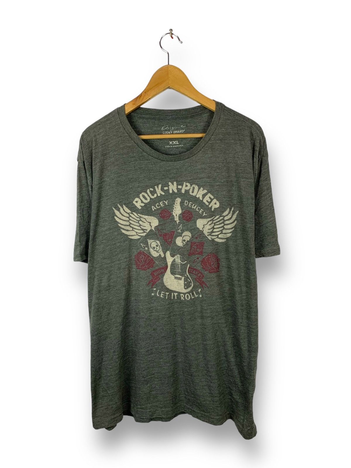 Lucky Brand Steals! Lucky Brand Rock Poker Skull Punk Tee Size US XXL / EU 58 / 5 - 1 Thumbnail