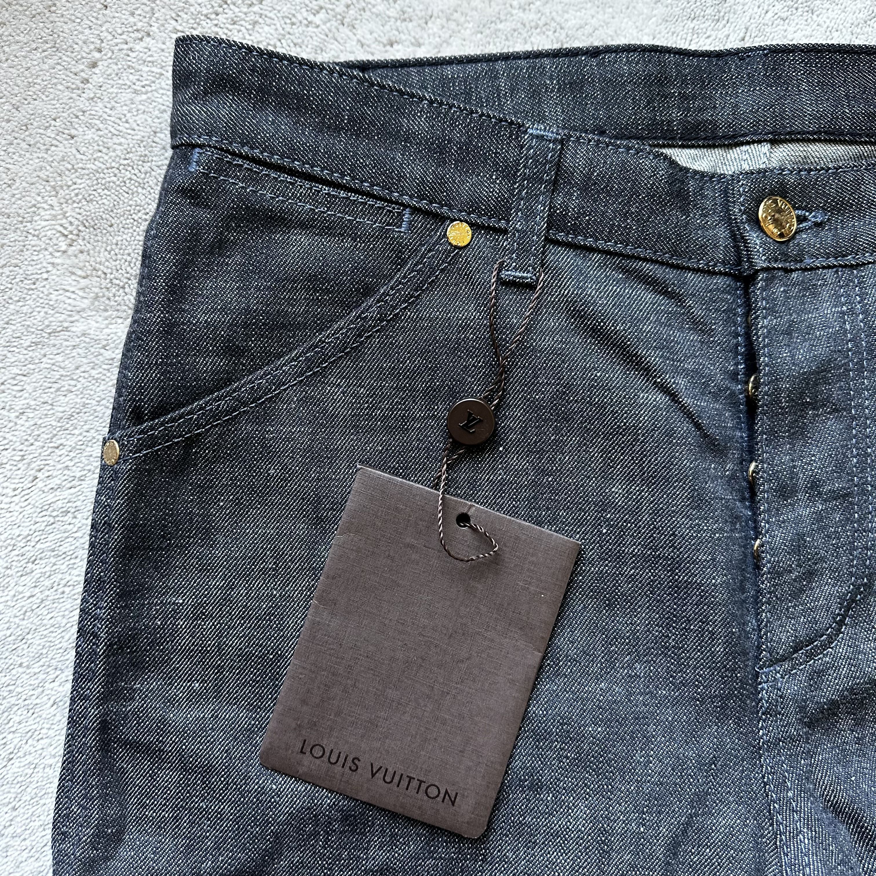 Louis Vuitton LOUIS VUITTON Dk Grey RAW COTTON DENIM Slim JEANS Sz 40 FR Size US 31 - 4 Thumbnail