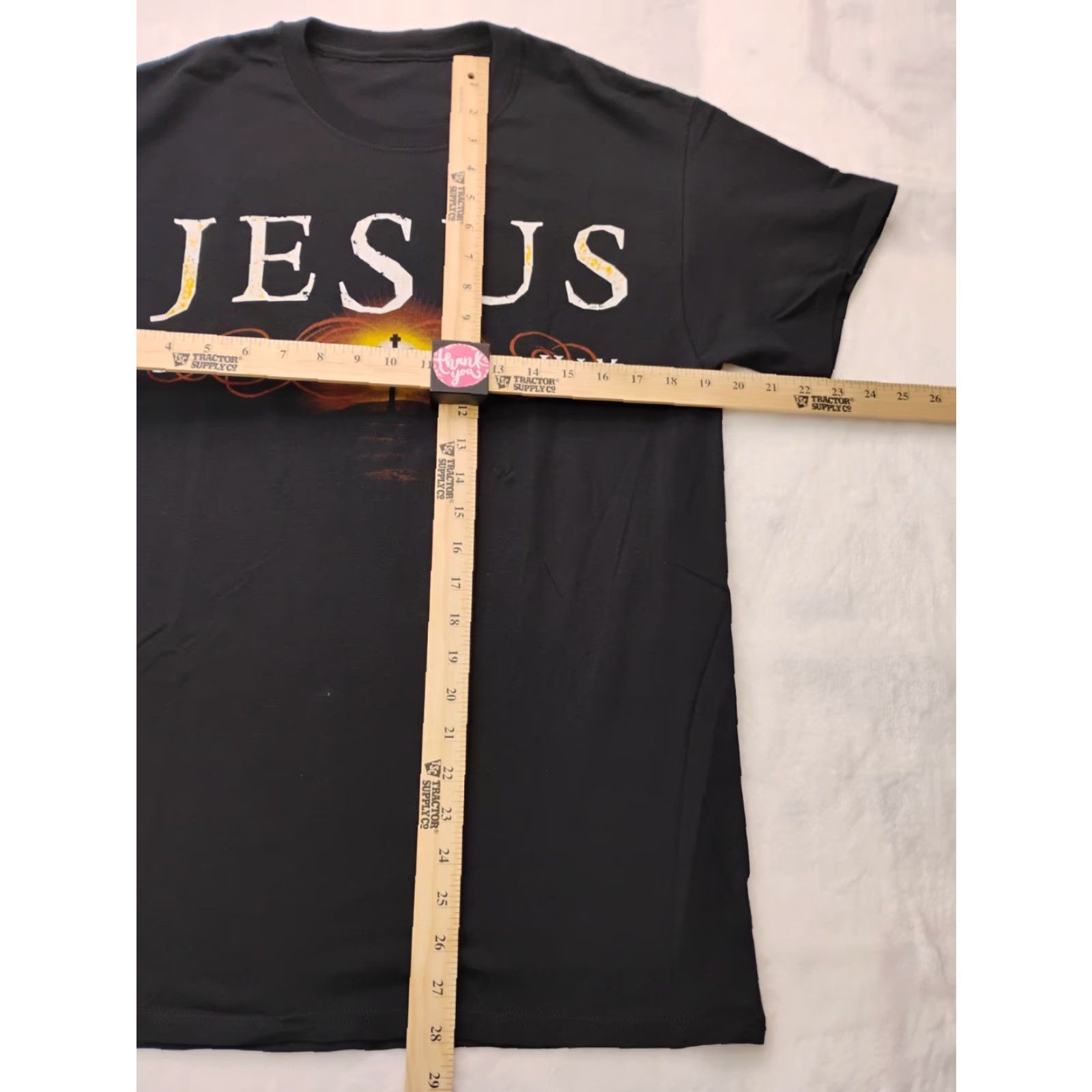 Doublet Jesus Because Of Him Double Sided Graphic T Shirt Black S Mens Short Sleeve Crew Neck Religion Christian Shirt Size US S / EU 44-46 / 1 - 4 Thumbnail
