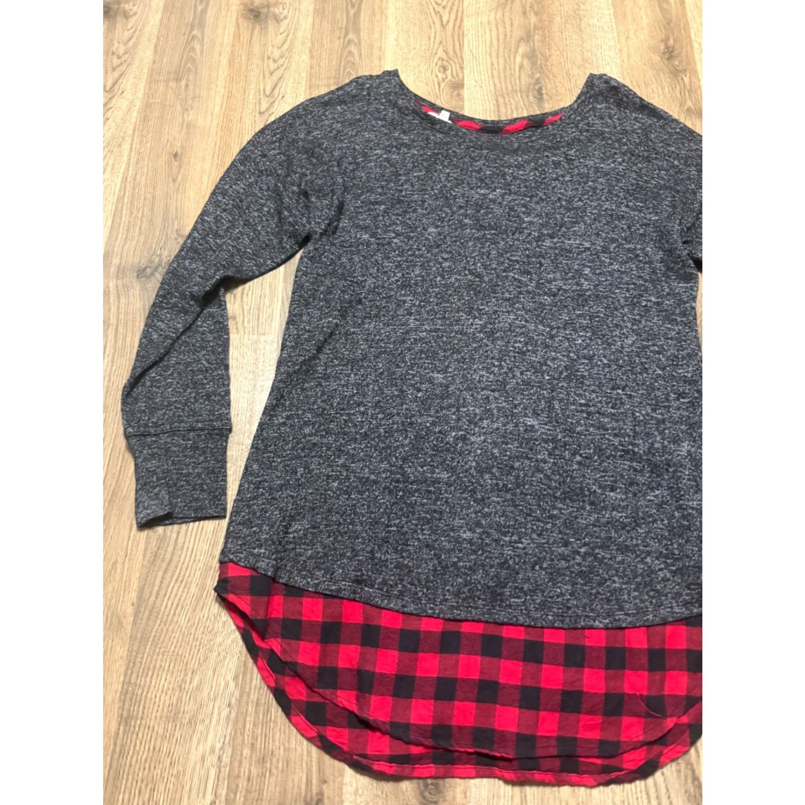 Vintage Maurices Shirt Women's Medium Red Black Grey Plaid Long Sleeve Shirt Size M / US 6-8 / IT 42-44 - 3 Thumbnail