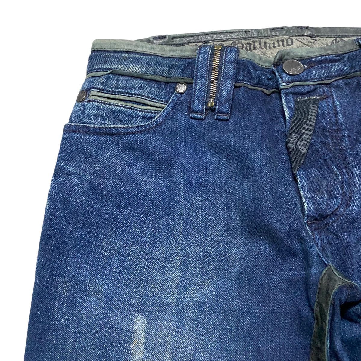 John Galliano John Galliano Leather Trimmed Denim Jeans Size US 31 - 4 Thumbnail