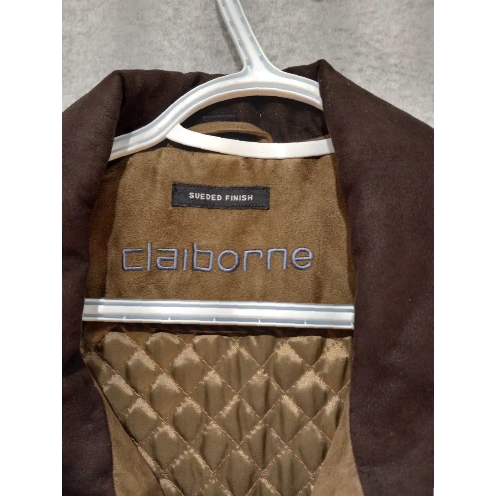 Liz Claiborne Claiborne Jacket Coat Suede-like Brown XL Men Quilted Lining Full Zip Size XL / US 12-14 / IT 48-50 - 3 Thumbnail