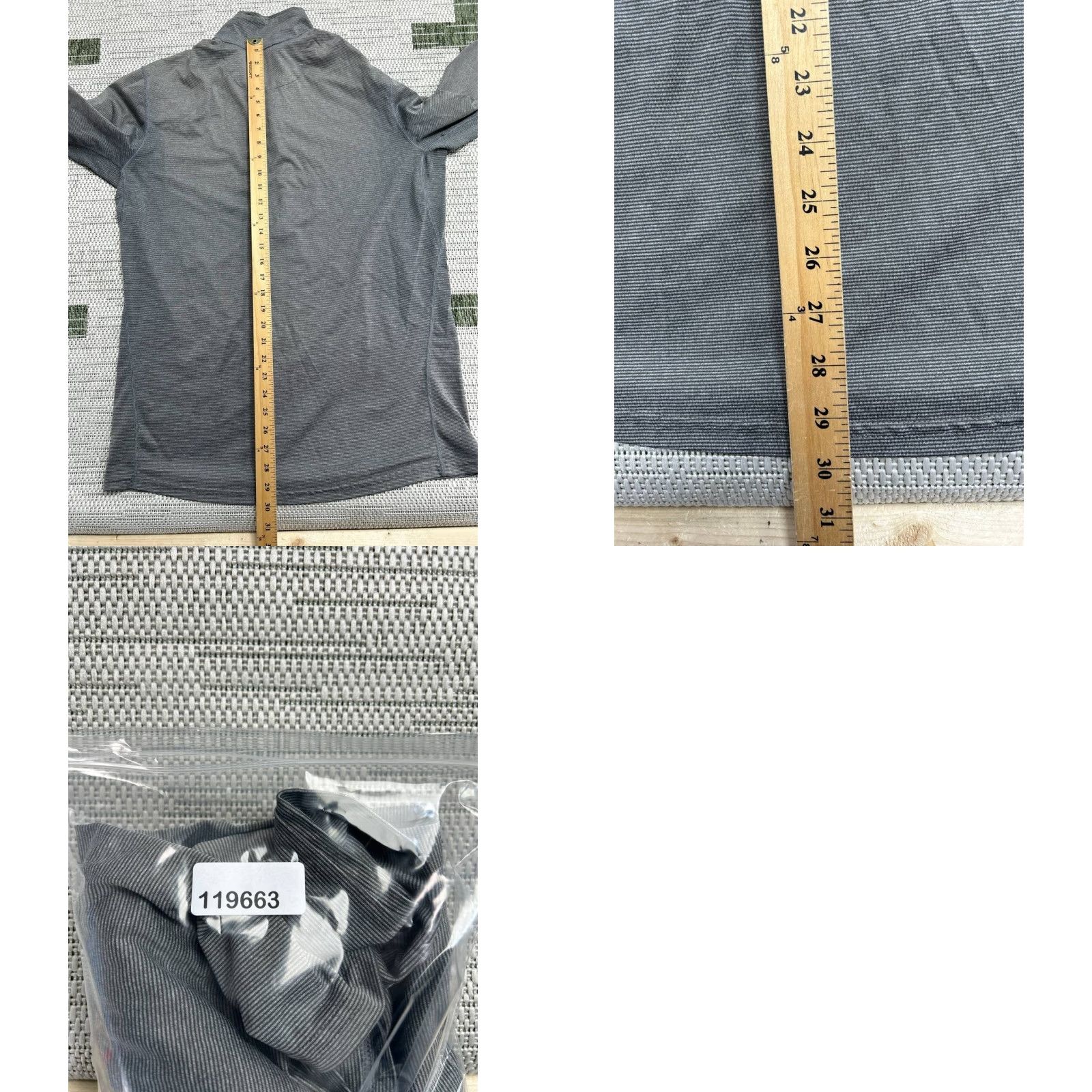 Vintage REI Shirt Mens Large Gray Striped Stretch Logo Mock Neck Half Zip Athletic Top Size US L / EU 52-54 / 3 - 8 Thumbnail