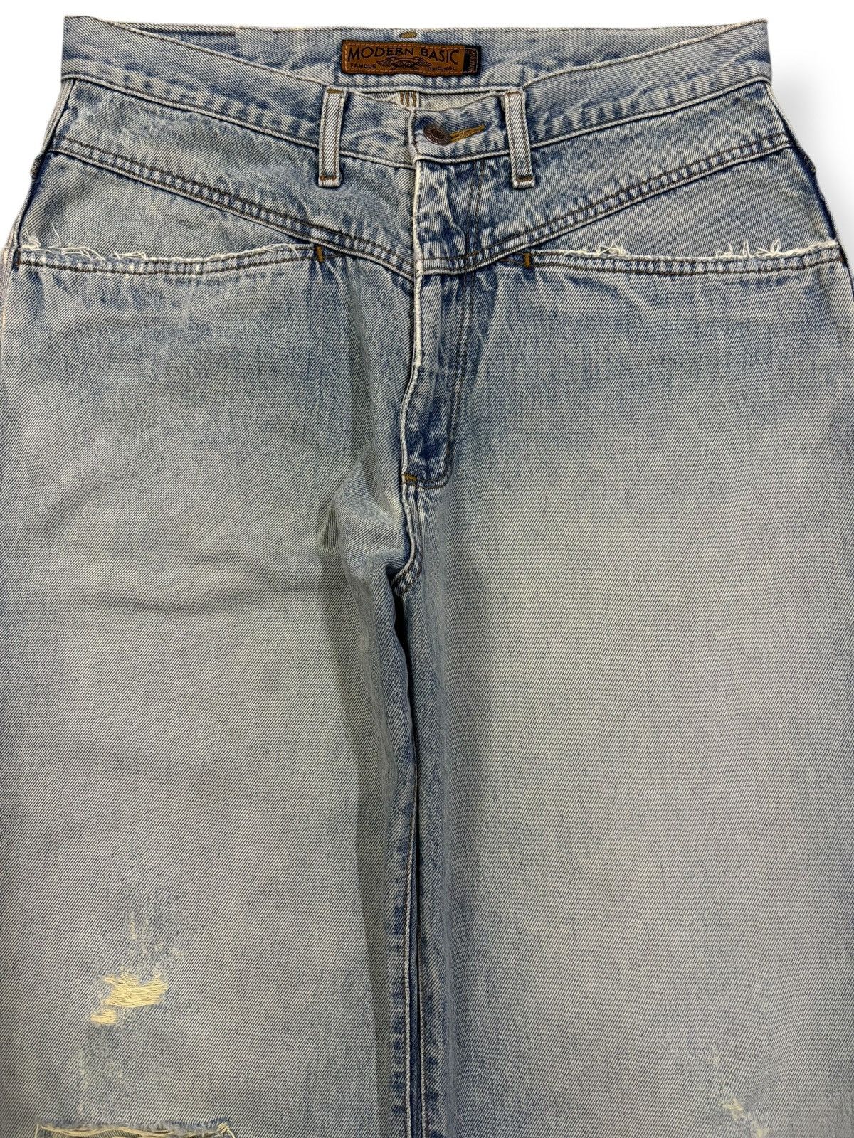 Wrangler Vintage Wrangler Light Blue Wash Baggy Distressed Jeans Size US 32 / EU 48 - 3 Thumbnail